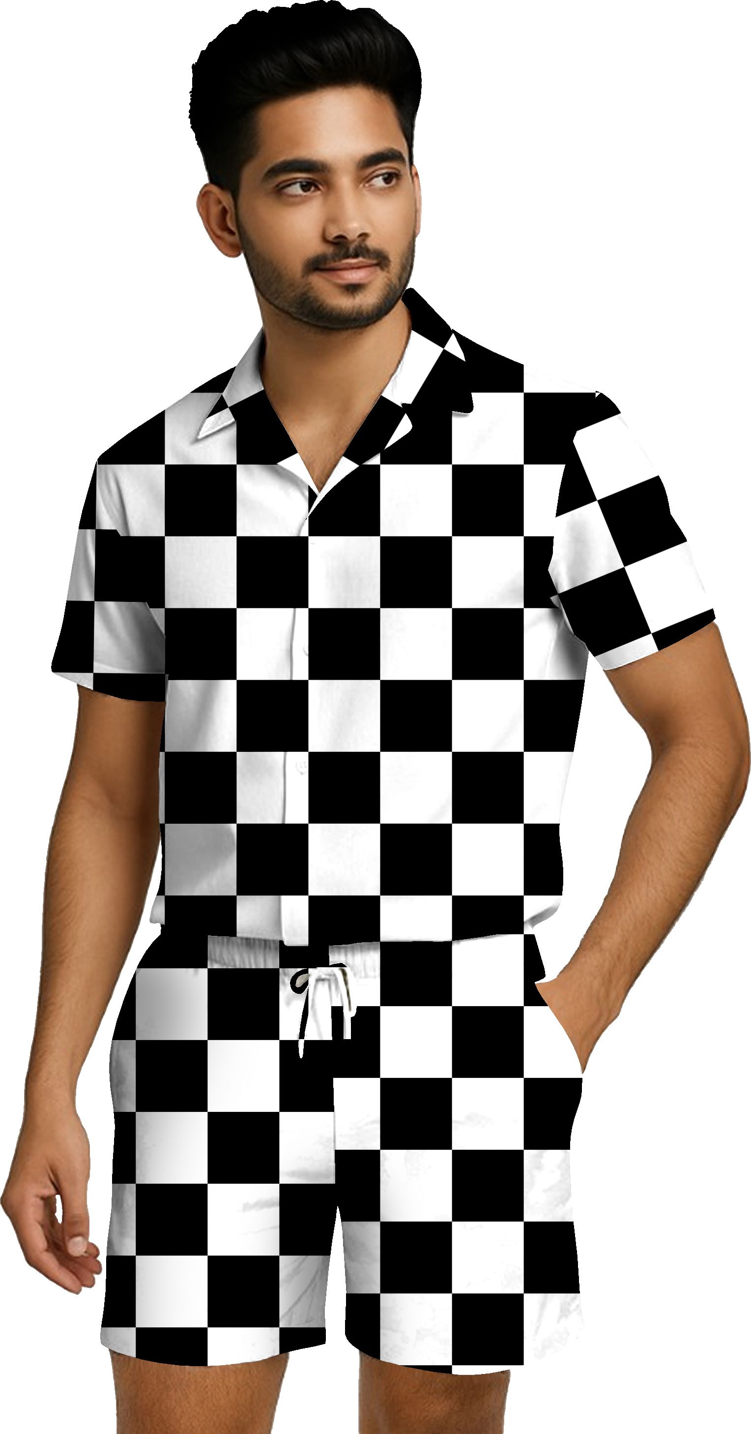 hasini fashion Men Night Suit Set Black Printed-picture-13