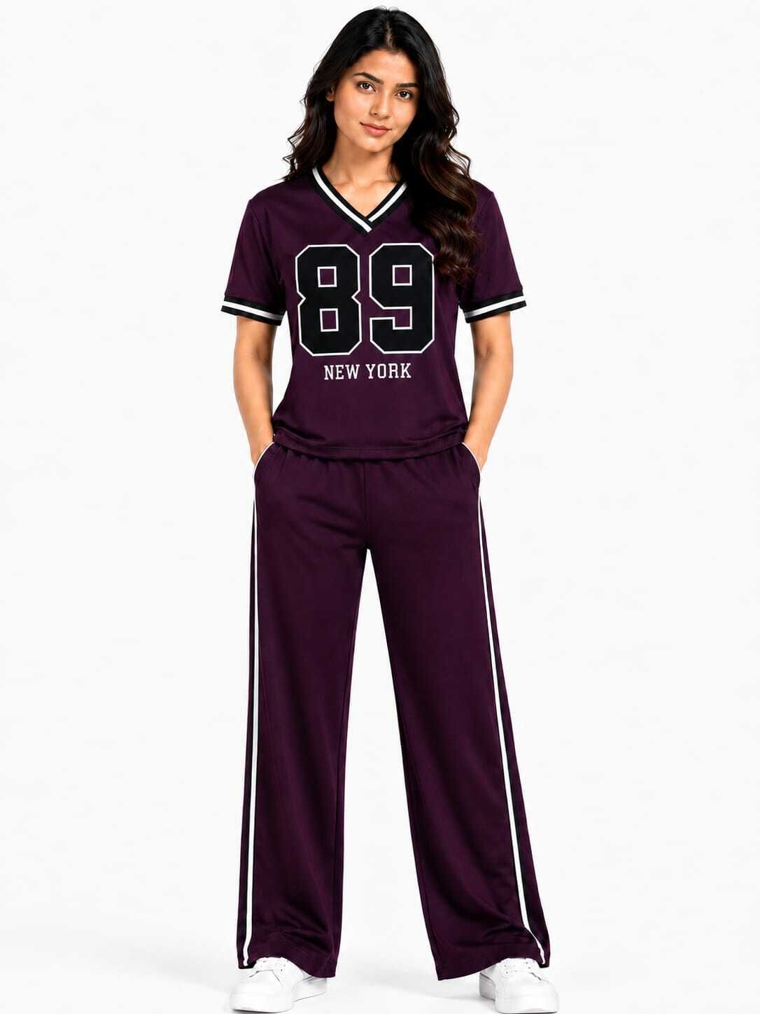 atm enterprises Women Top & Pyjama Set Purple Solid-picture-15