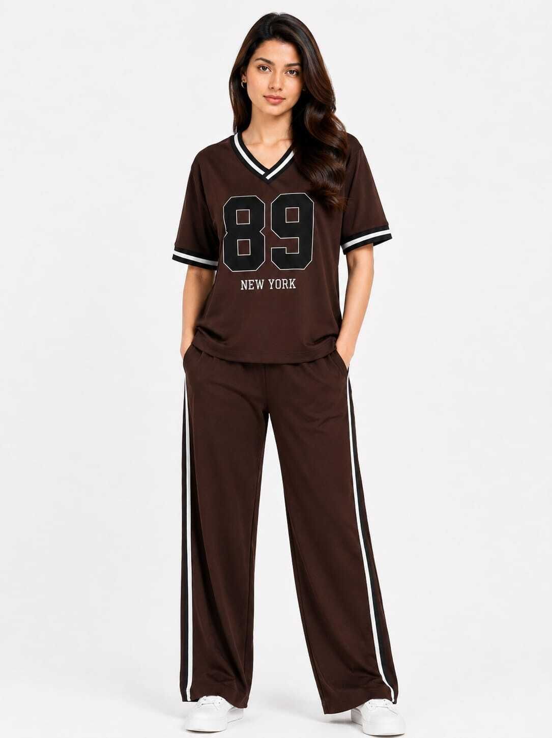 atm enterprises Women Top & Pyjama Set Brown Solid-picture-33