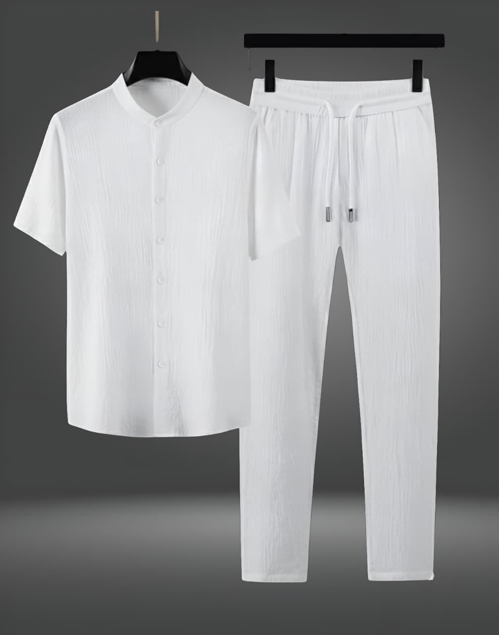 devu fashion Men Night Suit Set White Self Design-picture-16