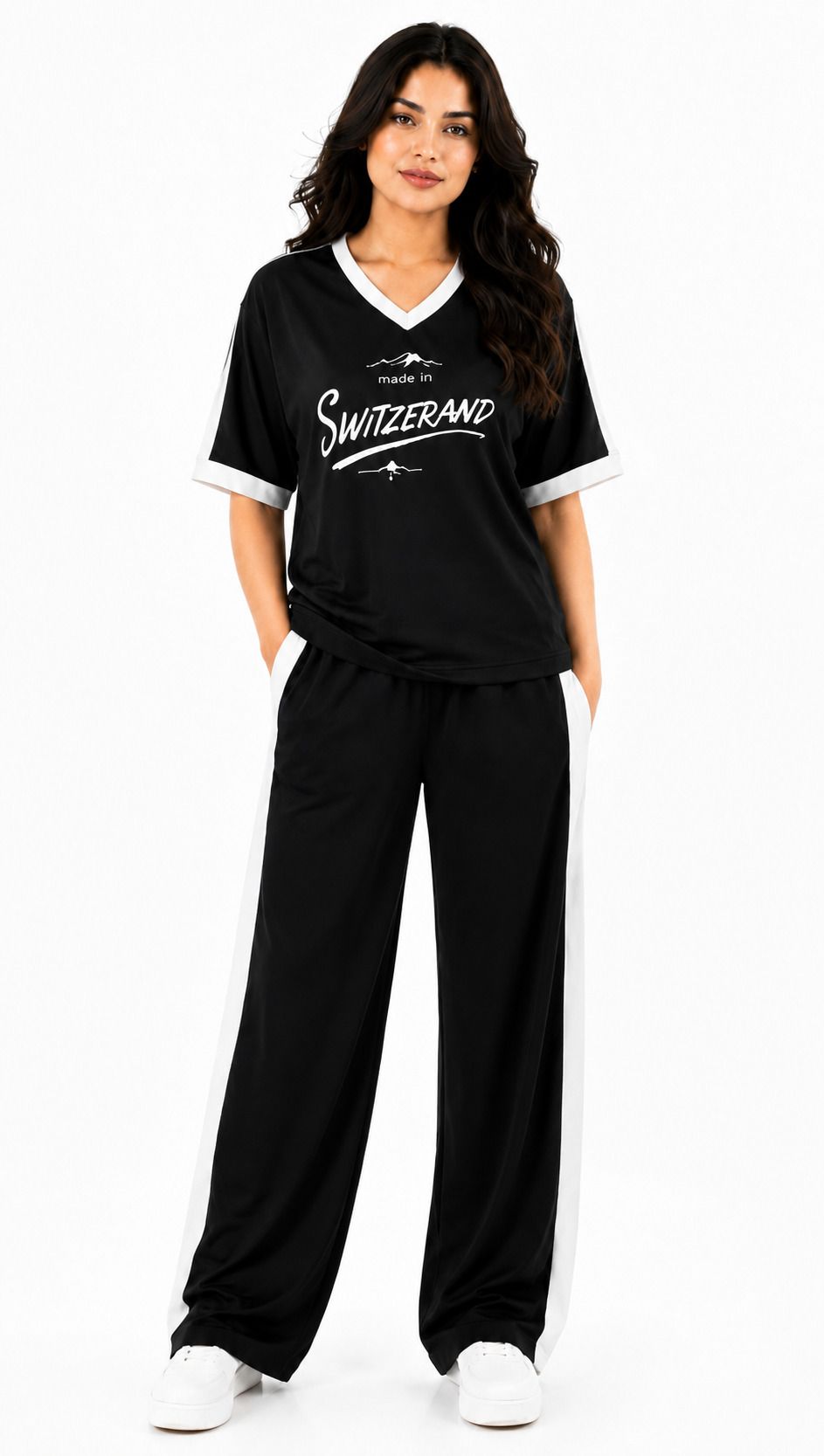 atm enterprises Women Top & Pyjama Set Black Graphic Print-picture-23