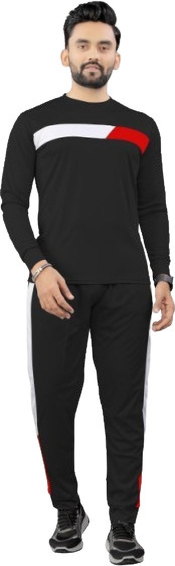 Men Night Suit Set Black Solid-image-23