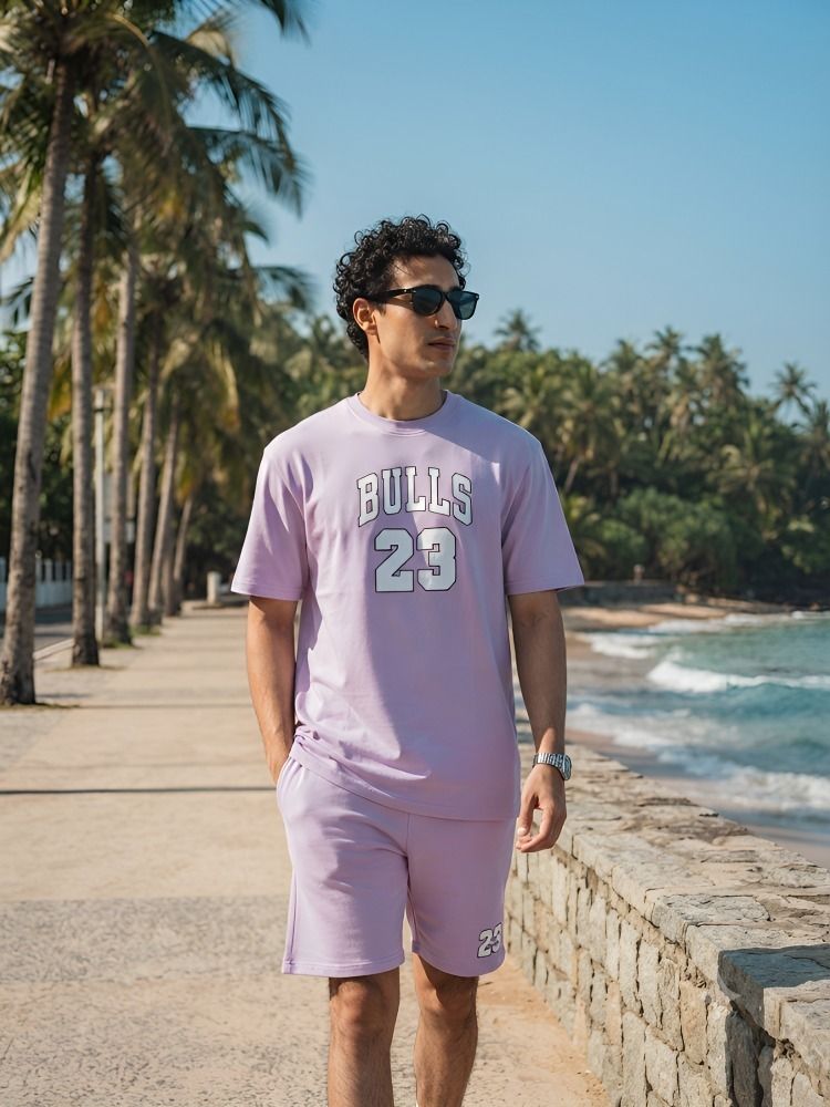 the squad club Men Top & Shorts Set Purple Solid-picture-26