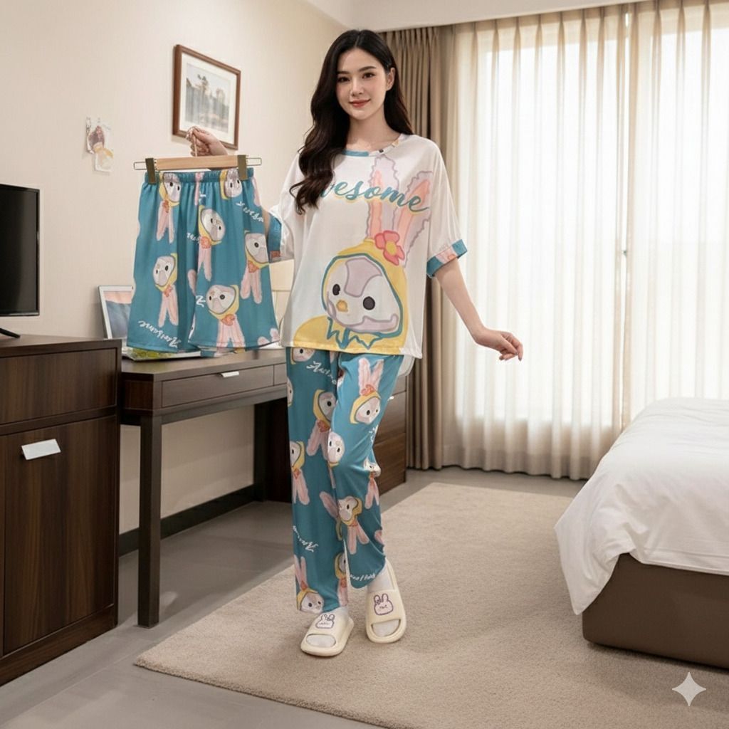 Women Night Suit Set Multicolor Printed-image-34