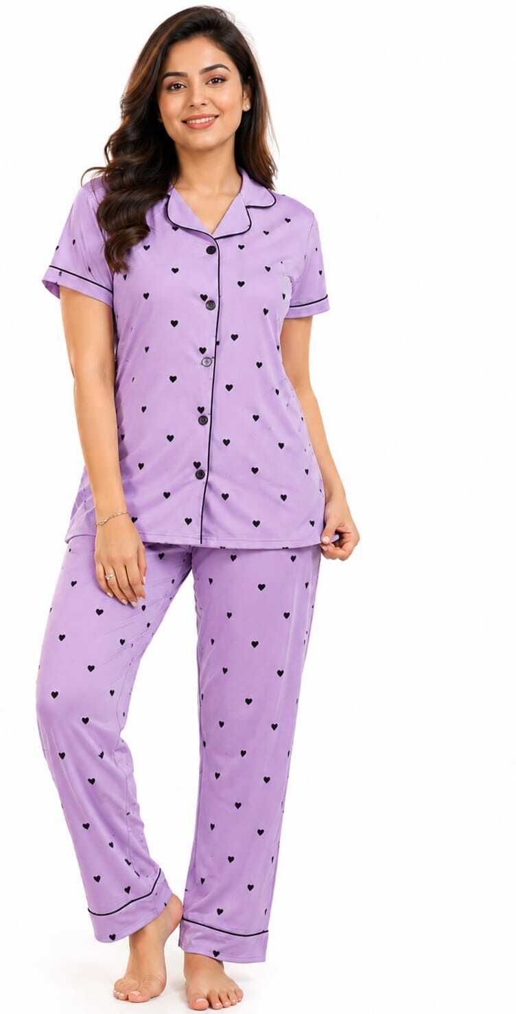 mayagarmentsera Women Shirt & Pyjama set Purple Printed-picture-13