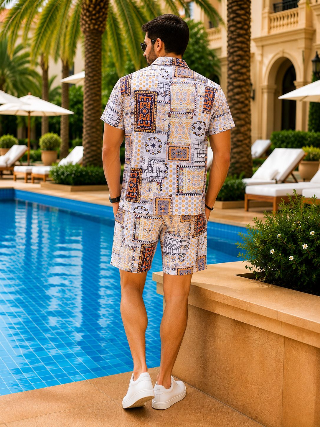 7starenterprise7 Men Night Suit Set Orange Printed-picture-20
