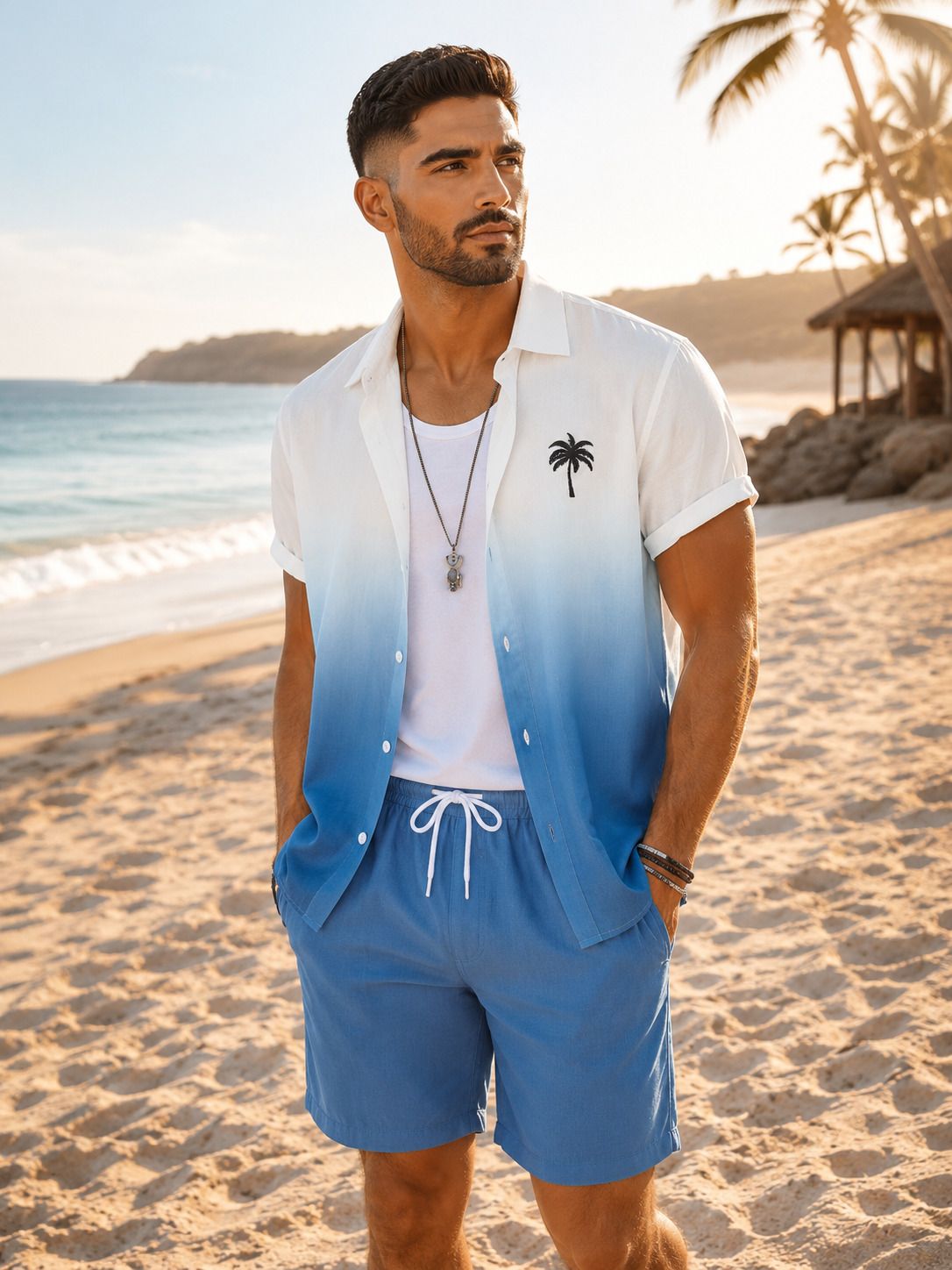 Men Night Suit Set Blue Printed-image-43