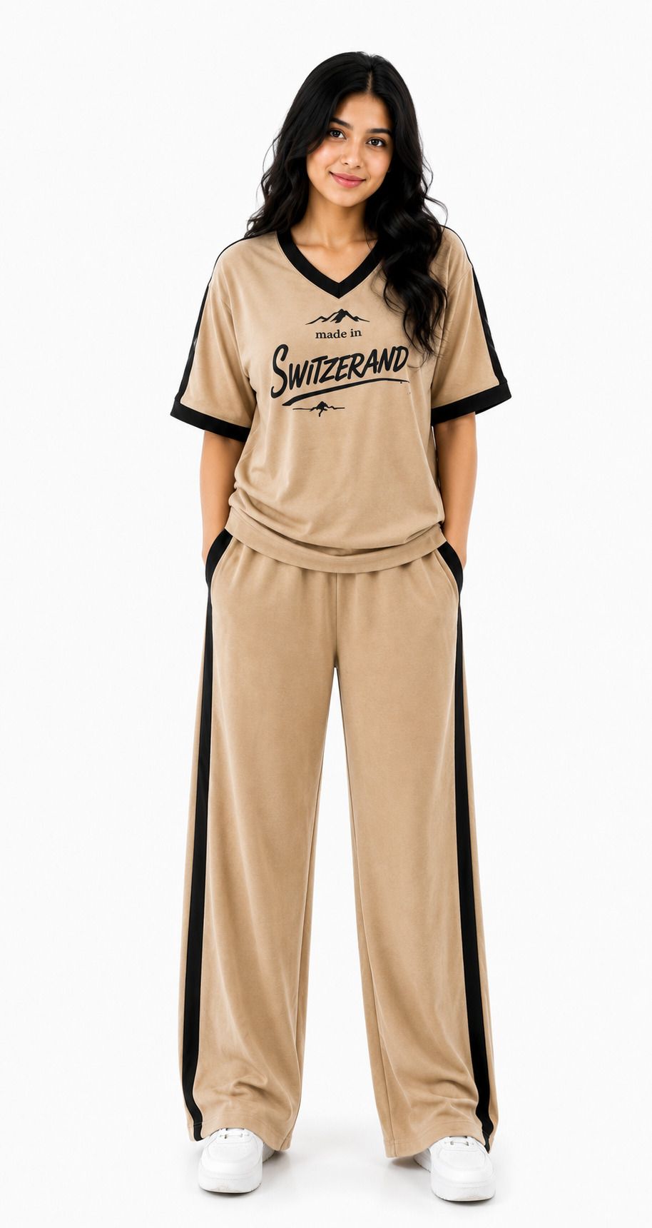 atm enterprises Women Top & Pyjama Set Beige Graphic Print-picture-19