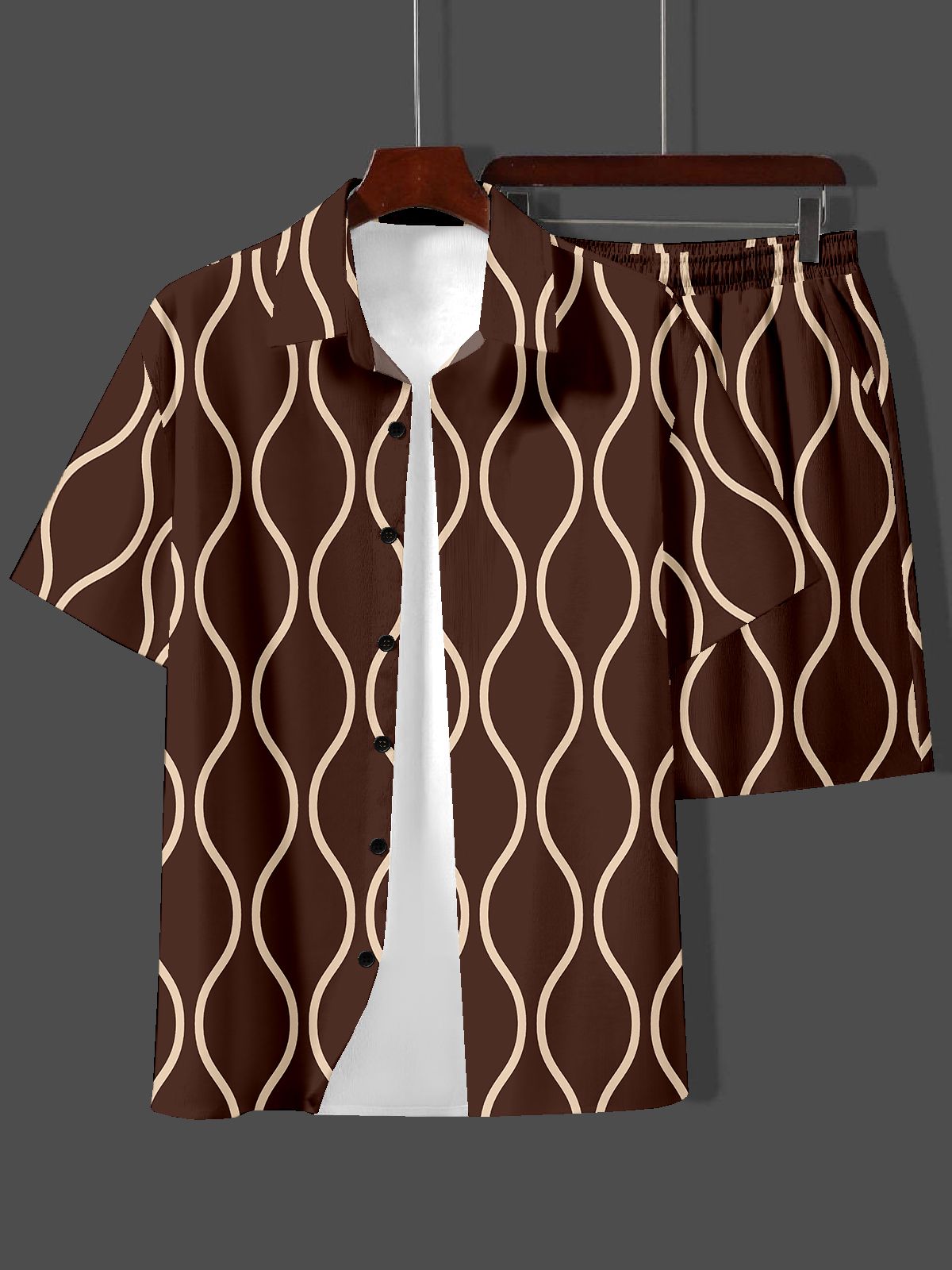 tanisha fashion Men Night Suit Set Brown Printed-picture-45