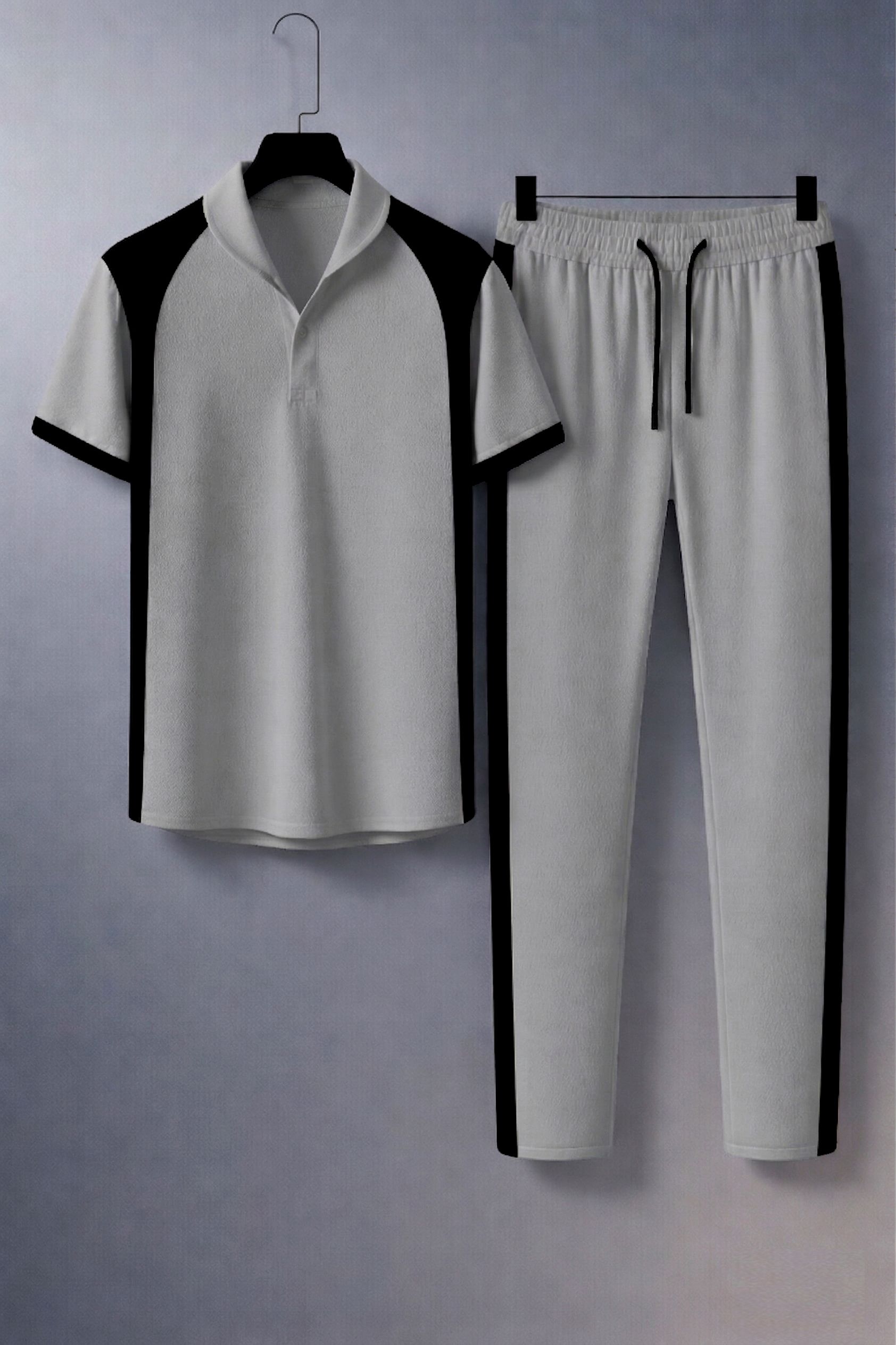 lookberry Men Night Suit Set Grey Colorblock-picture-44