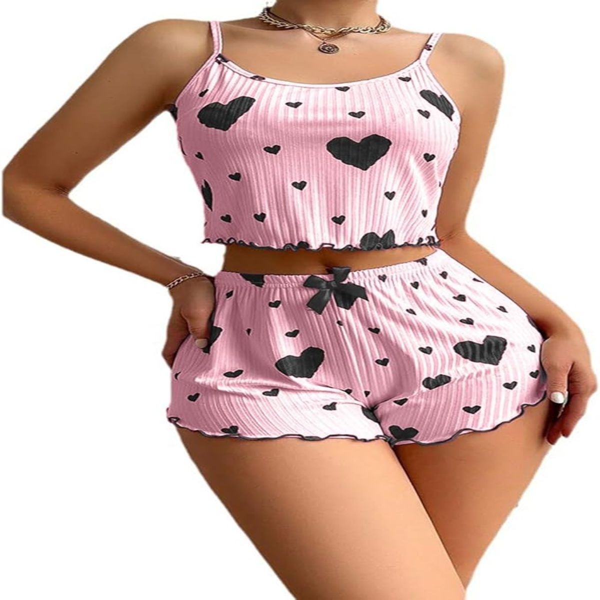 maurya Women Top & Shorts Set Pink Printed-picture-42