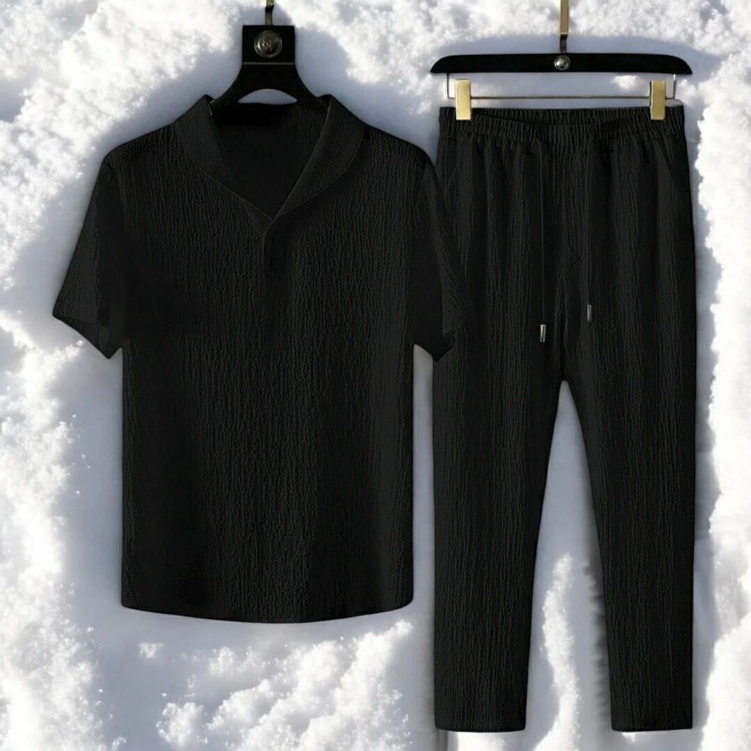 gurukrupa creation Men Night Suit Set Black Self Design-picture-26