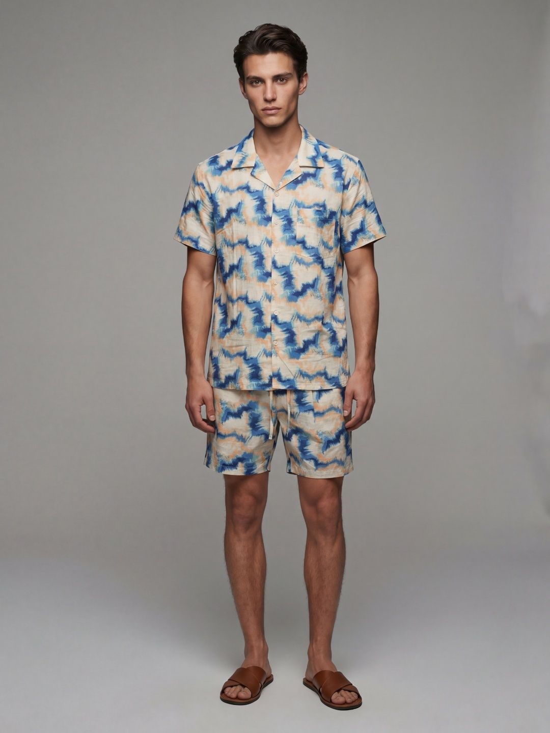 sweet dreams Men Top & Shorts Set Blue Abstract-picture-14