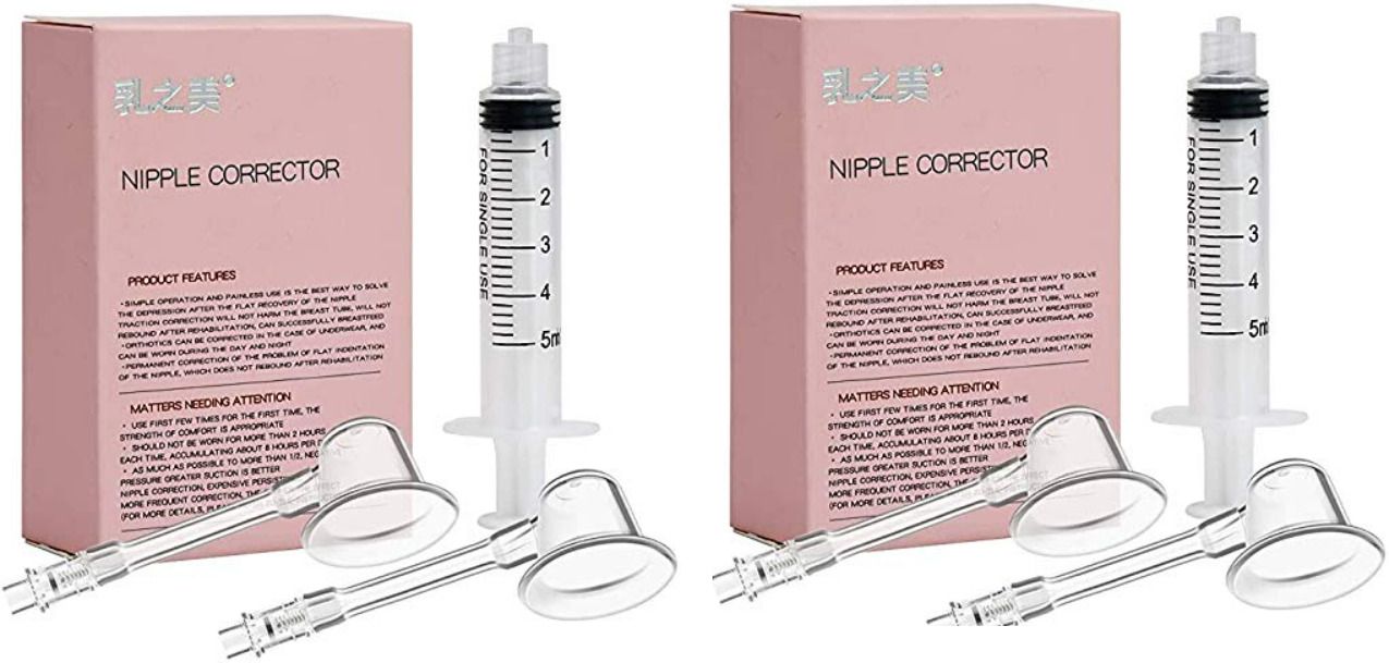 Nipple Corrector Device Correction for Inverted Nipples Treatment (Pack 2) Nipple Puller