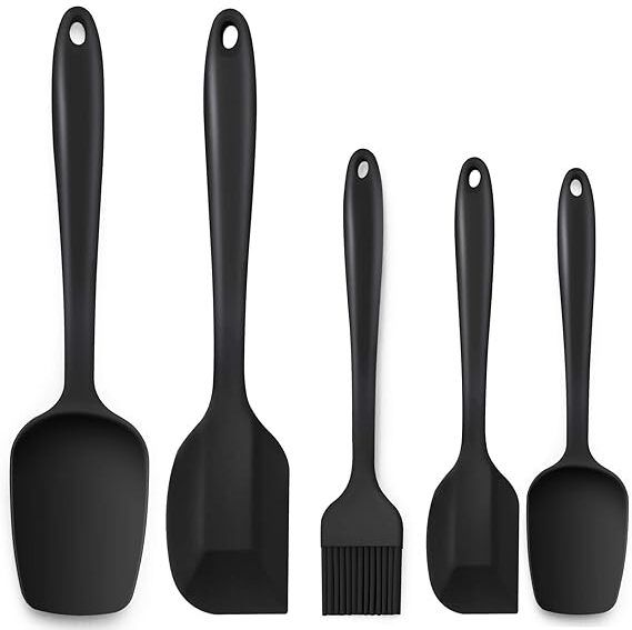 5 Piece Kitchen Tool Silicone Spoonula Spatula and Basting Brush Spaghetti and Pasta Maker