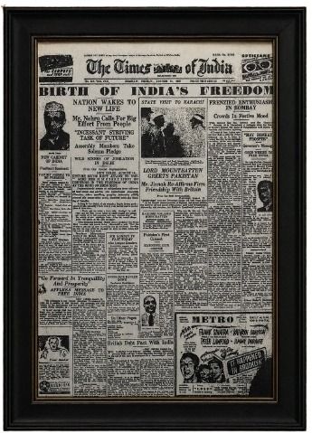 The Times of India Independence Day Collector's Edition| Aug 15, 1947 Front Page 8 inch Photo Frame-image-46