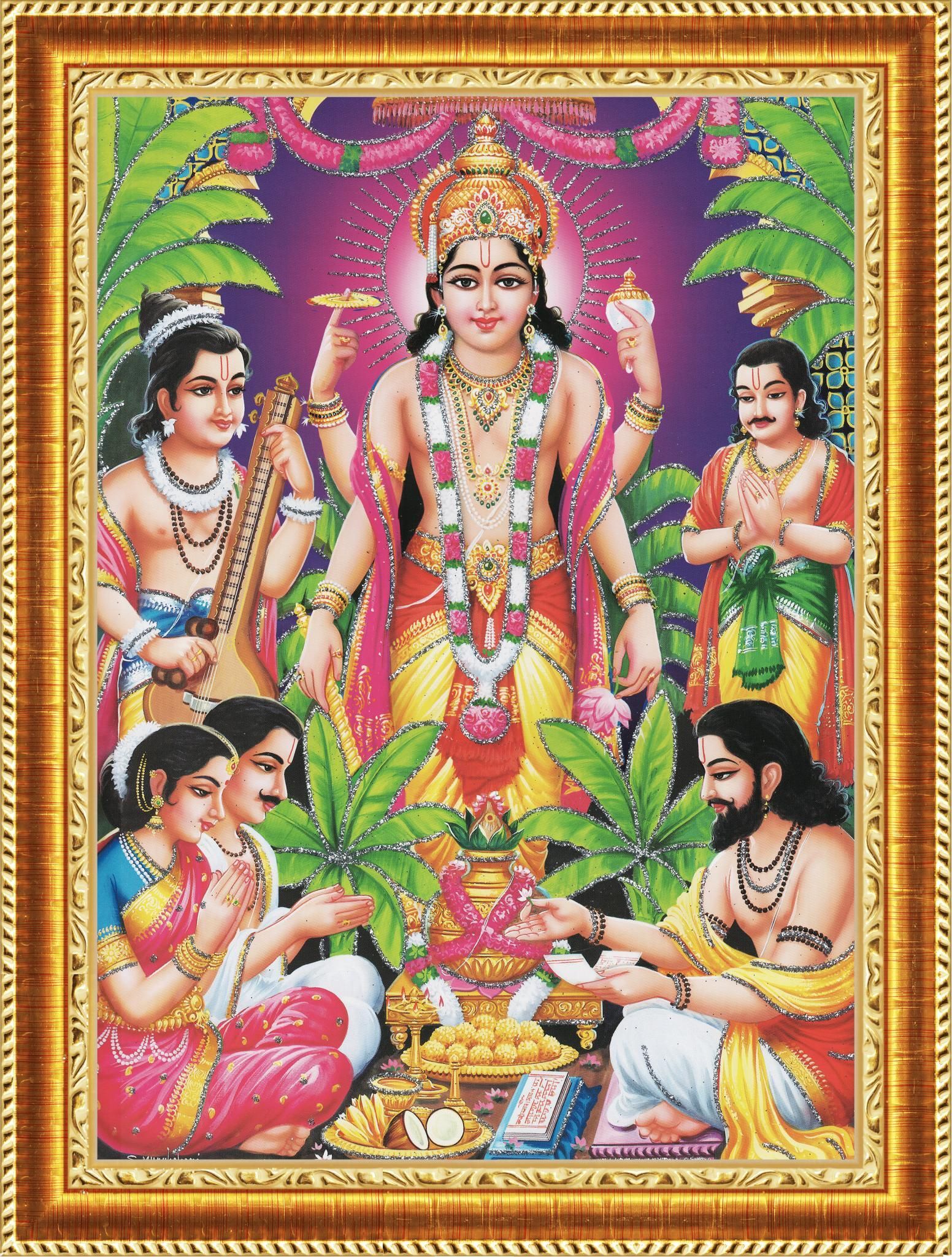 Lord Satyanarayana Swamy Vishnu Avatar 264 inch Digital-image-49