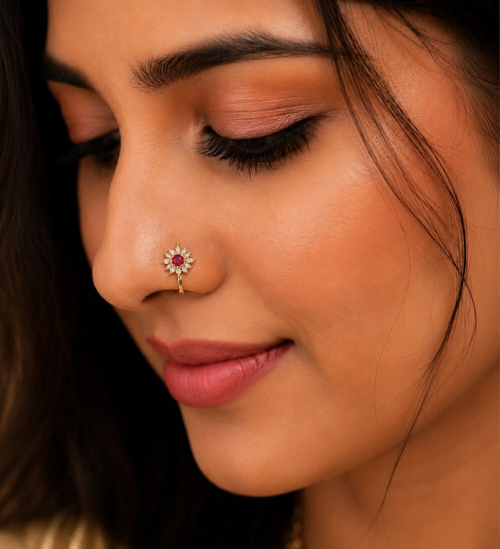 Cubic Zirconia Gold-plated Plated Brass Nose Ring-image-37