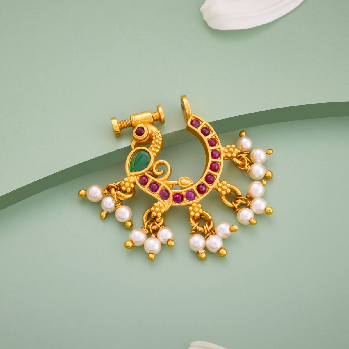 Spinel Gold-plated Plated Silver Nose Ring-image-1