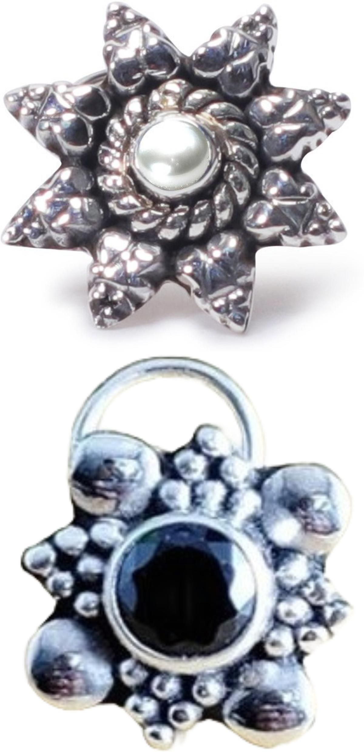jsag Sterling Silver Plated Sterling Silver Nose Stud-picture-1