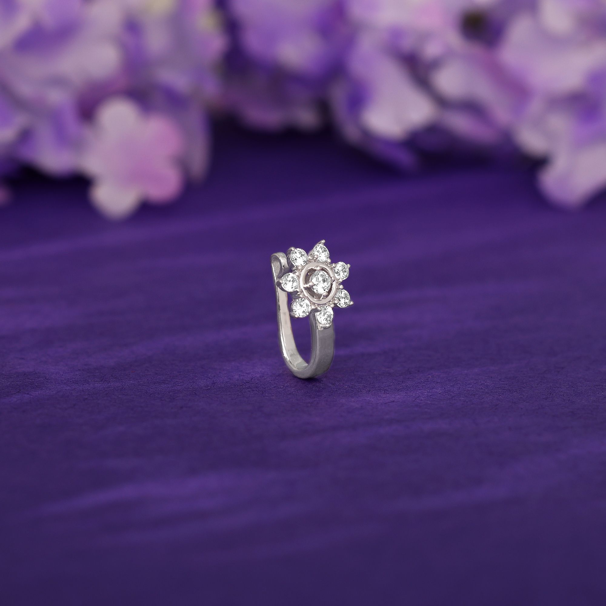 giva Zircon Rhodium Plated Sterling Silver Nose Ring-picture-10