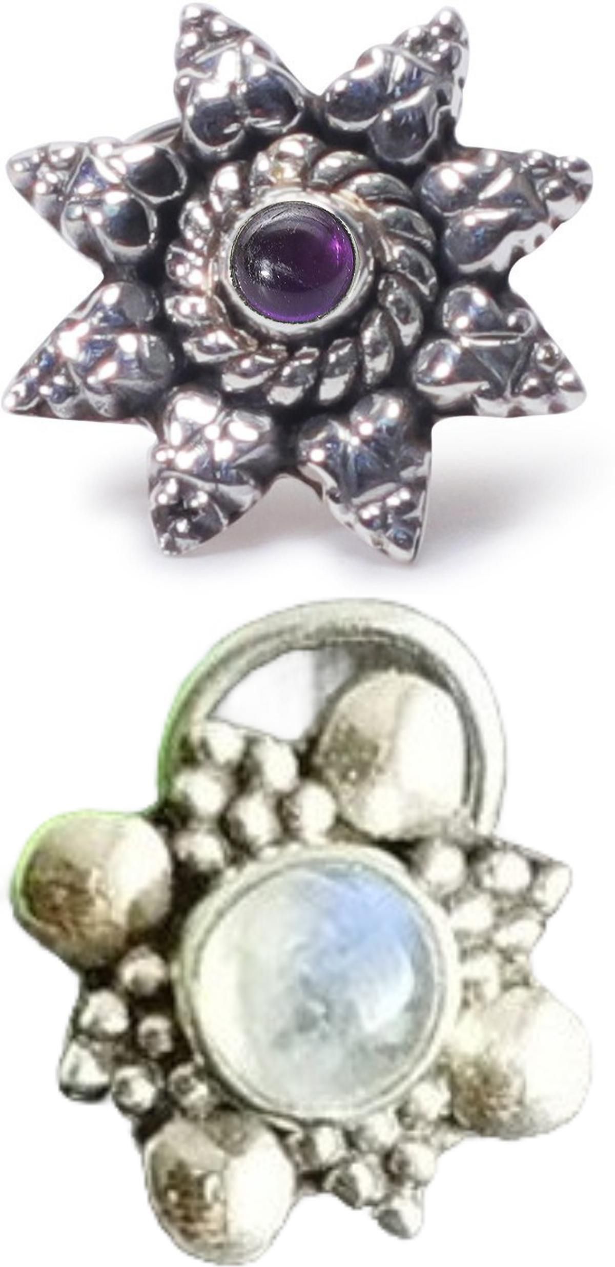 jsag Sterling Silver Plated Sterling Silver Nose Stud-picture-29