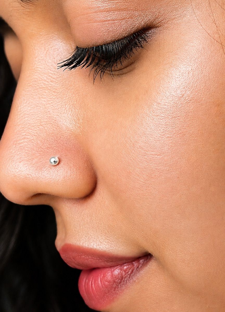rooplaxmi 900 Silver Plated Sterling Silver Nose Stud-picture-13