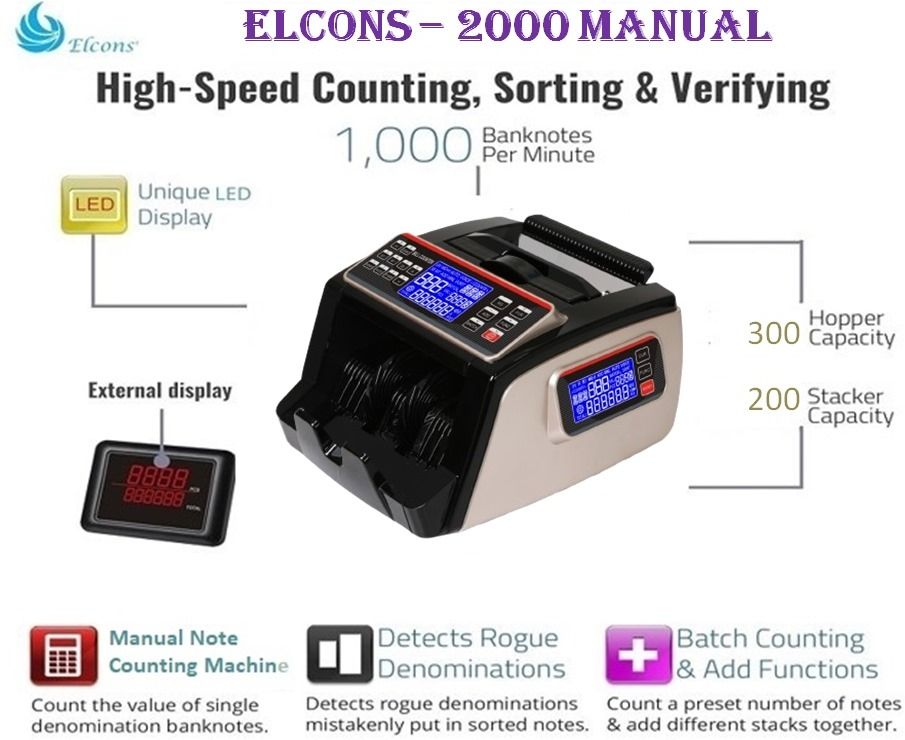 ELCONS Dual Display Manual Note Counting Machine For all office, shop & Business Note Counting Machine-picture-11