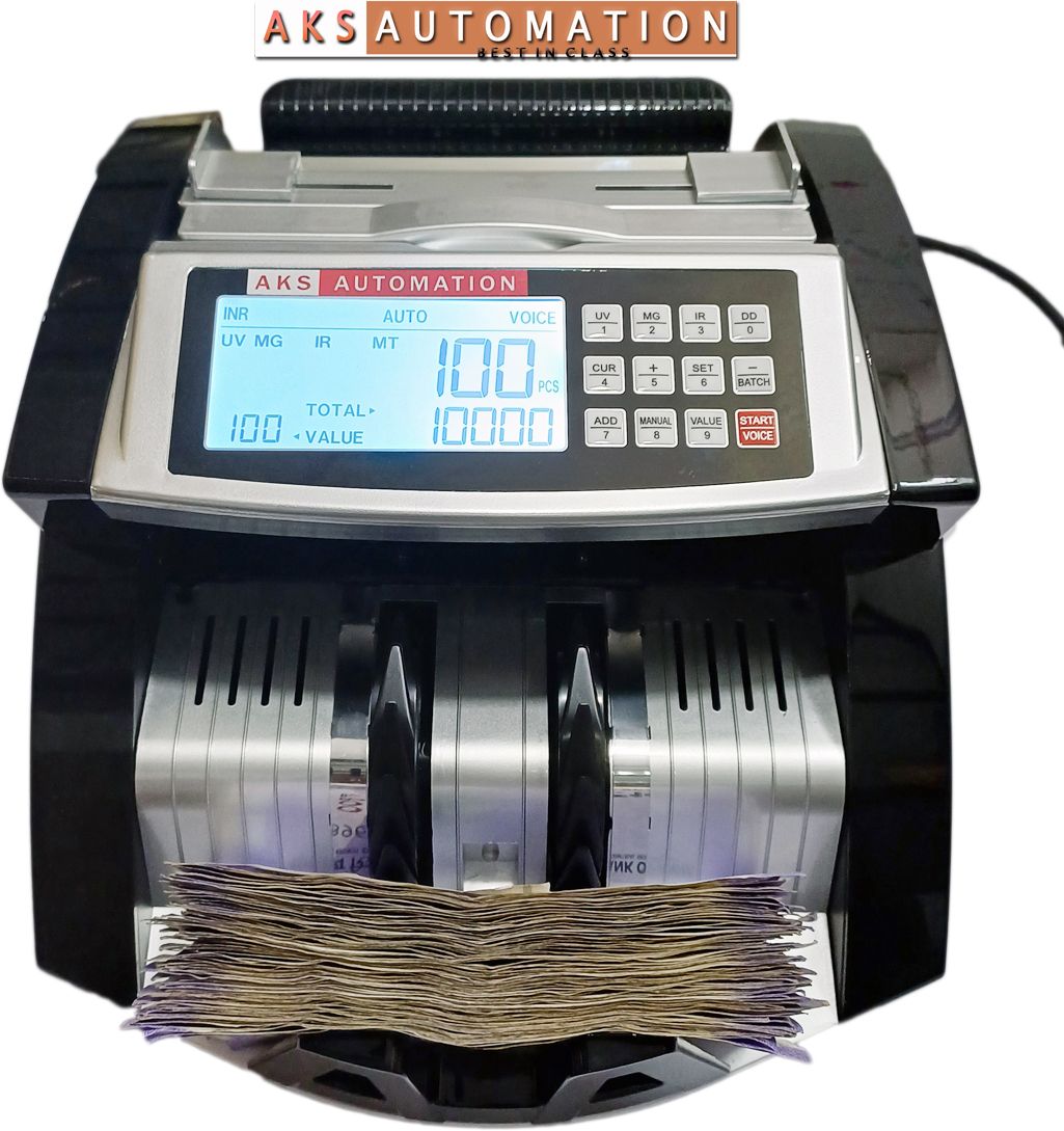 AKS AUTOMATION Latest Upgraded Cash Counting Machine with Mg, UV, IR Fake Note Detector Note Counting Machine-picture-23