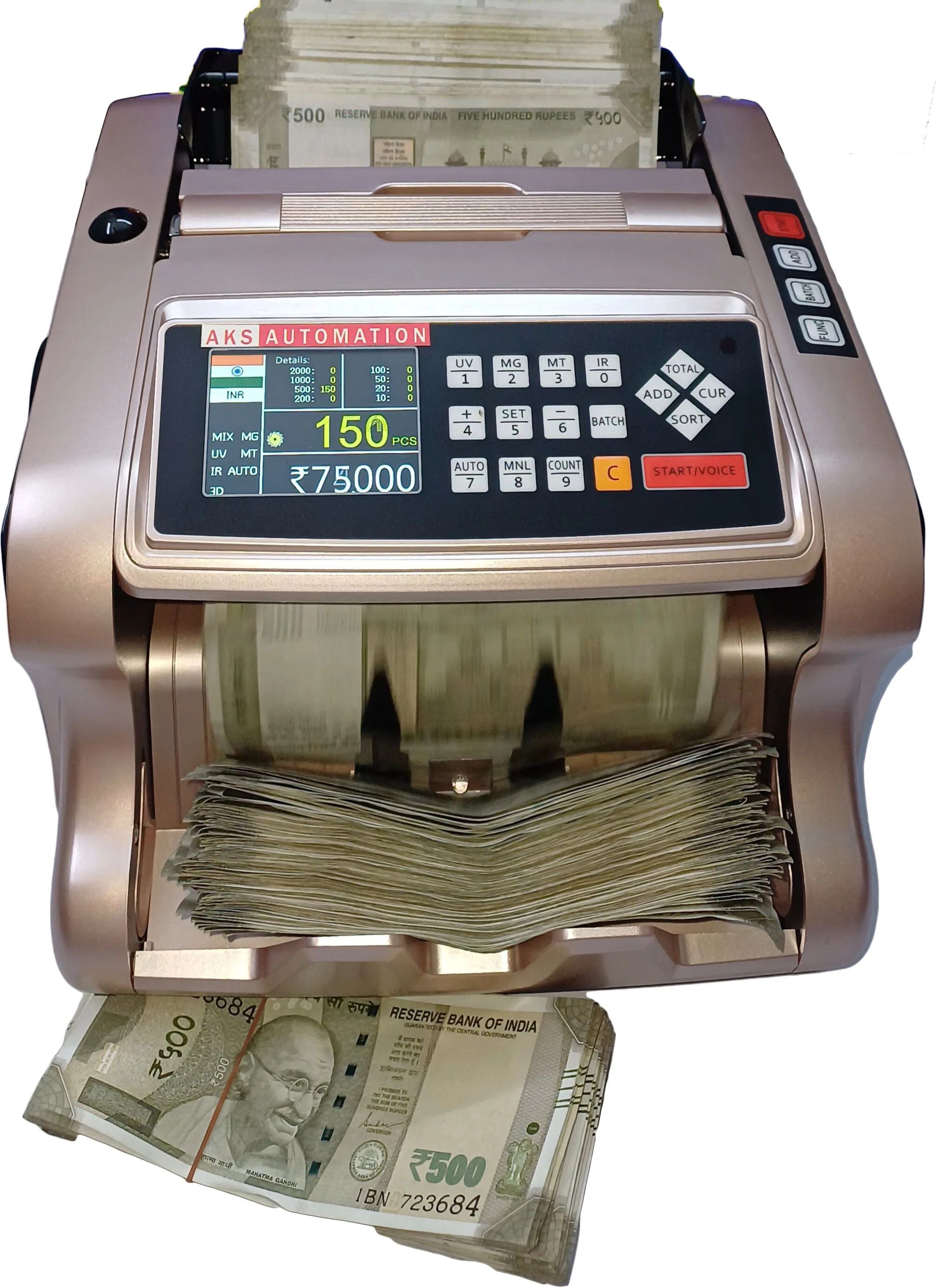 INGENRIC AKS BR-560 PRO Heavy Duty Mix Note Value Counter Cum Fake Note Detector Note Counting Machine-picture-14
