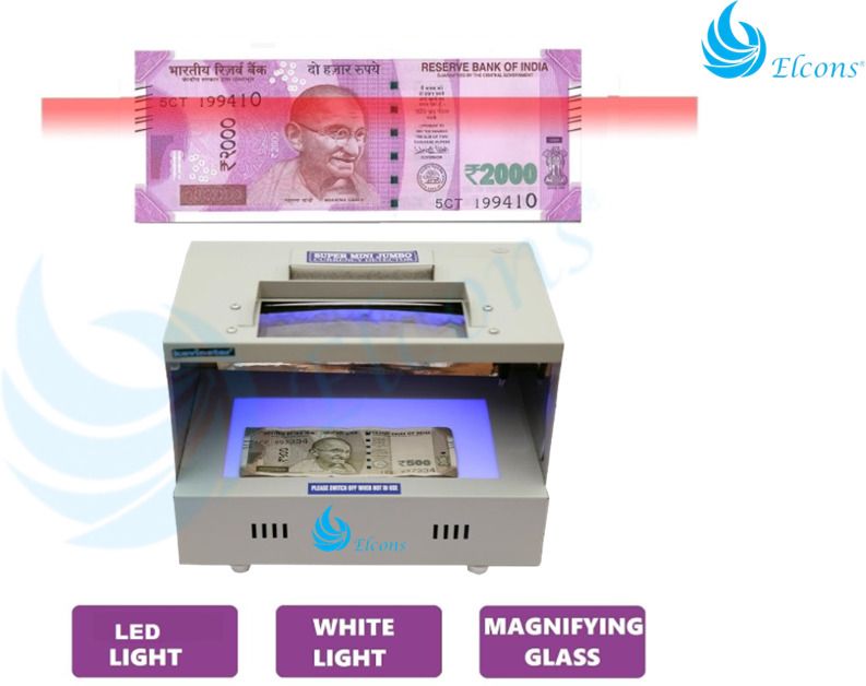 ELCONS SUPER MINI JUMBO Fake Note Detector–Compact & Reliable Currency Machine Countertop Counterfeit Currency Detector-image-25