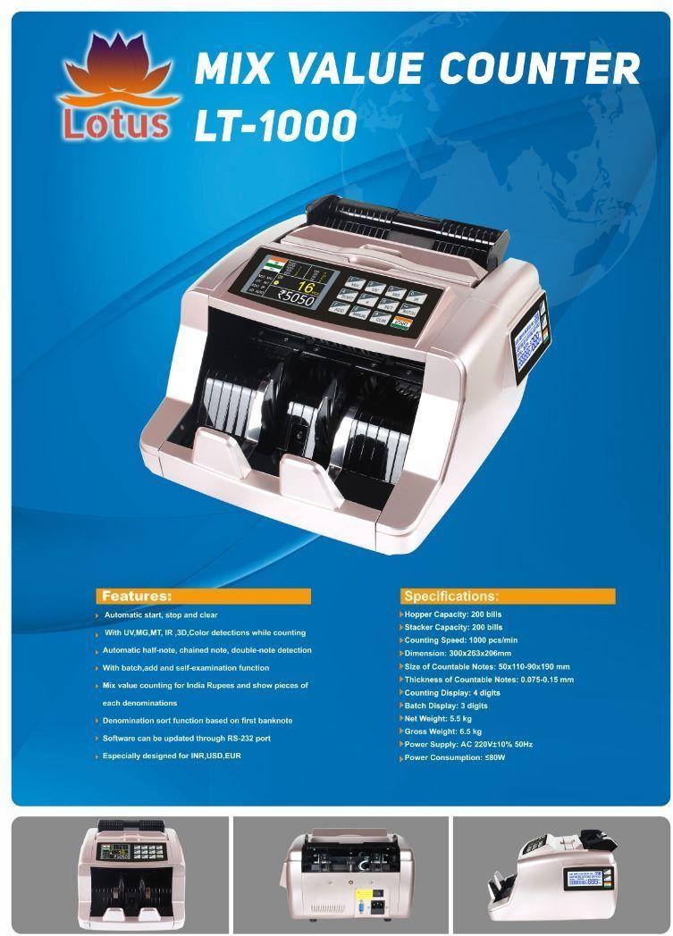 Lts MIX NOTE VALUE COUNTING MACHINE LT1000 Note Counting Machine-image-19