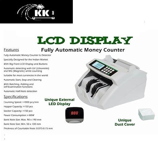 KK MART Automatic Loose Note Counting Machine with MG,UV,IR Fake Note Detection Note Counting Machine-picture-22
