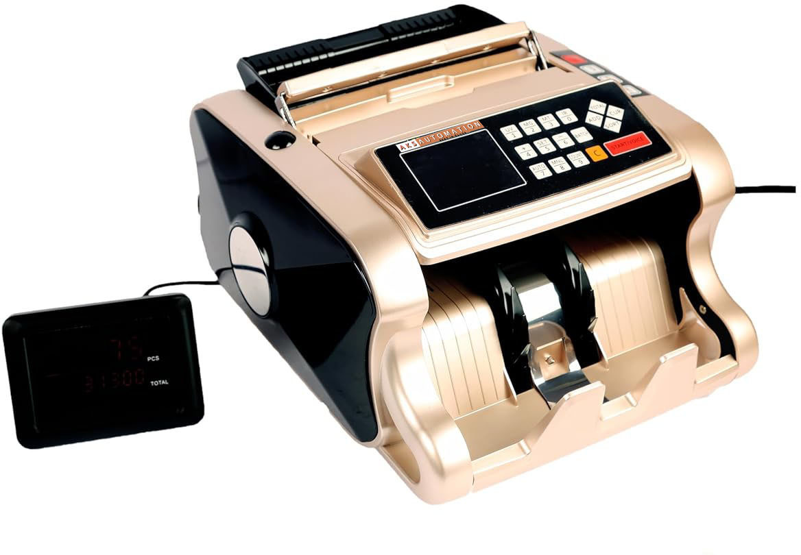 AKS AUTOMATION BR 560 Heavy-Duty Mix Note Counting Machine with Advanced Fake Note Detector Note Counting Machine image 1