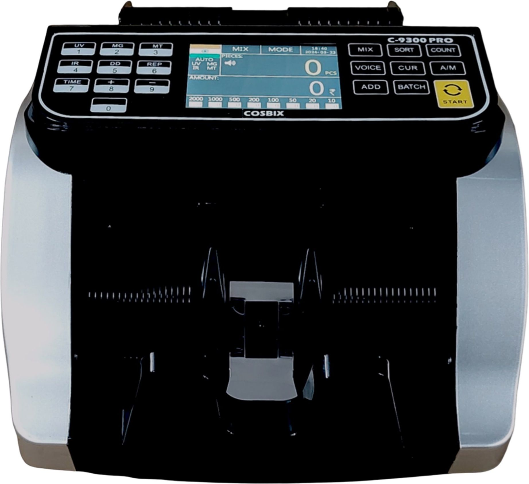 COSBIX C9300 Pro New-Gen Mix Currency Counting / Smart 4D Fake Note Detection INR Note Counting Machine-image-1