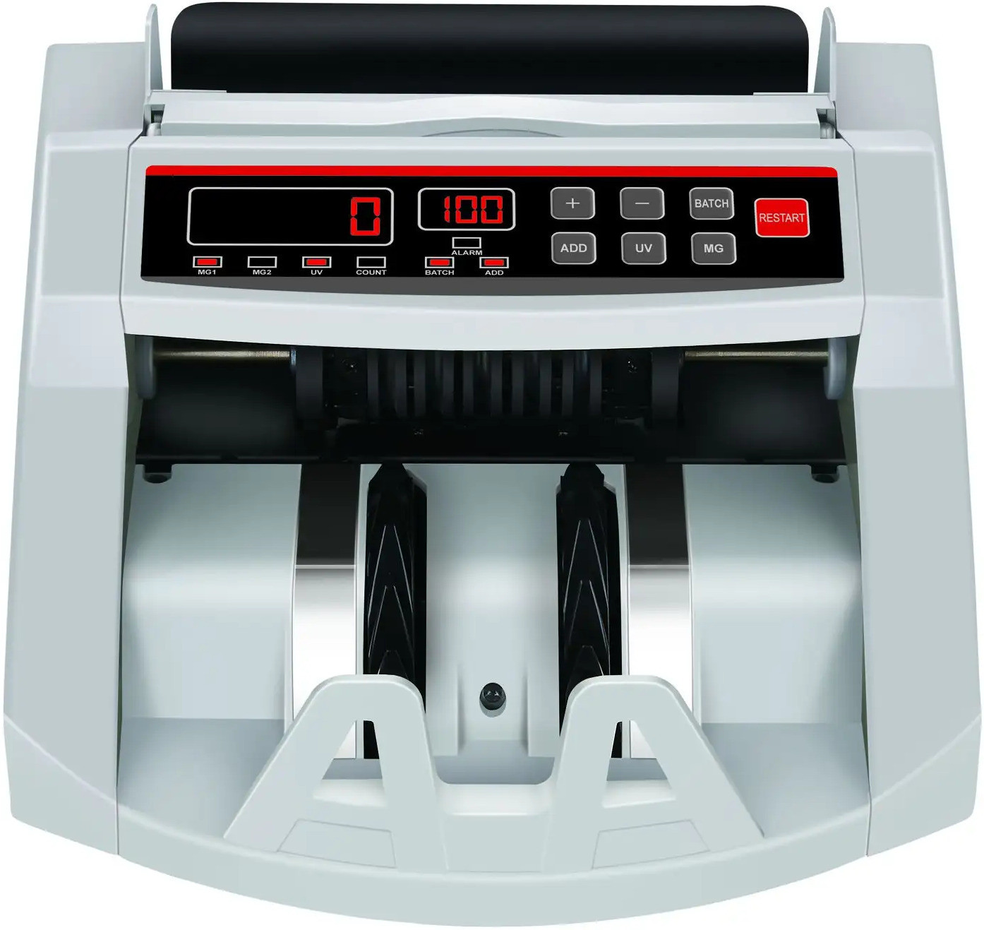 Drop2Kart CashCounter with DualMotor,ADD/BATCH Mode,UV/MG Sensor with Calculator Note Counting Machine image 1