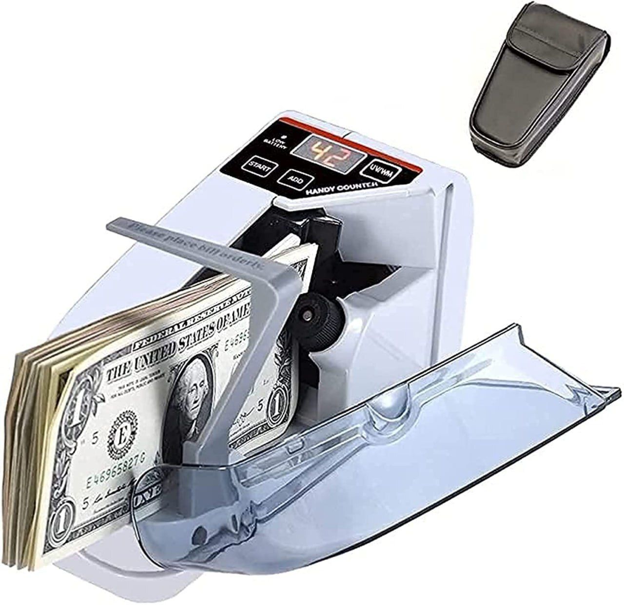 DEVYM IMPAX Portable Money Counter Mini Bill Cash Counting Machine Handy with Accessories Note Counting Machine-image-23