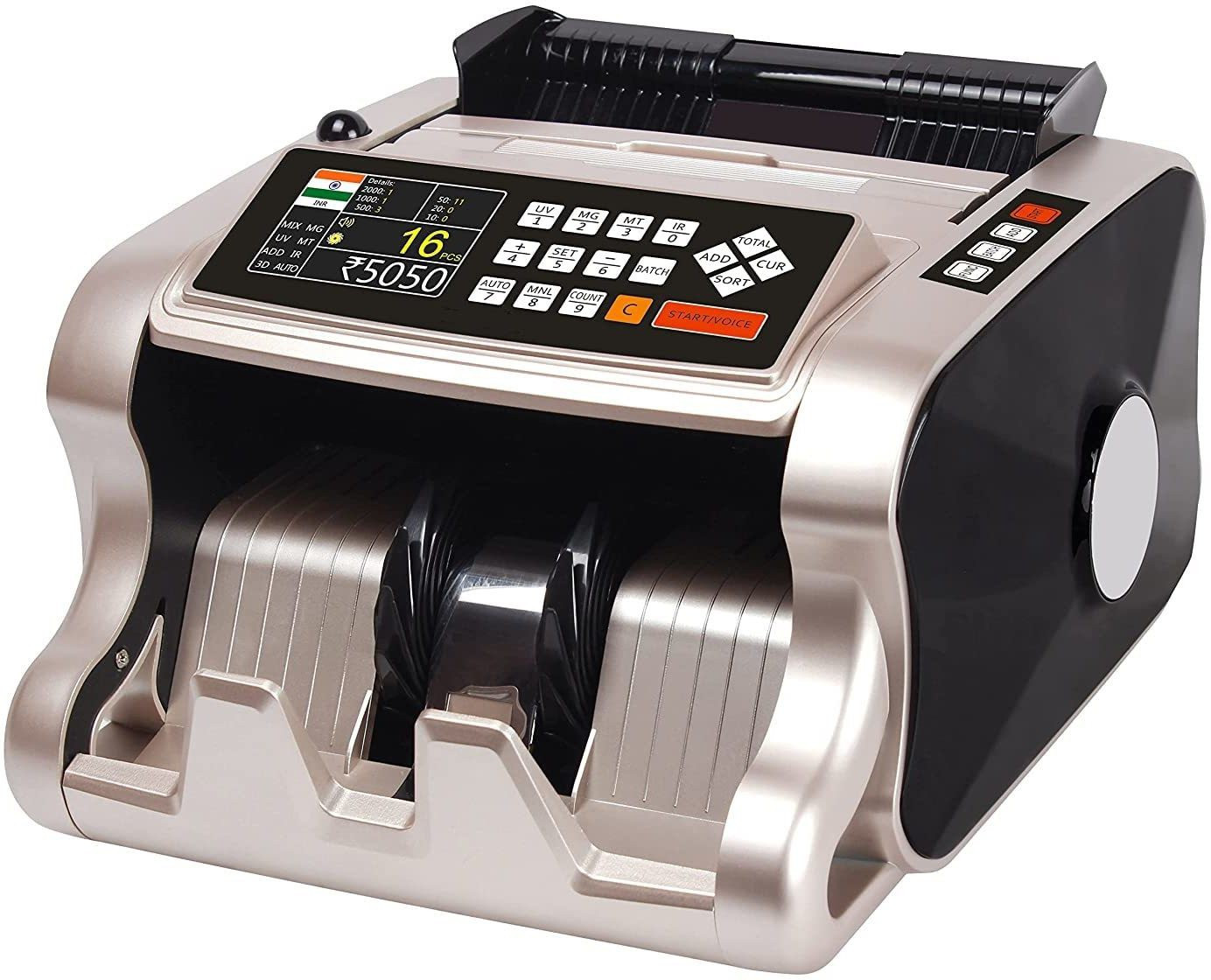 KK MART Gold Value Updated Mix Note Counting Machine with Fake Note Detection Note Counting Machine image 1