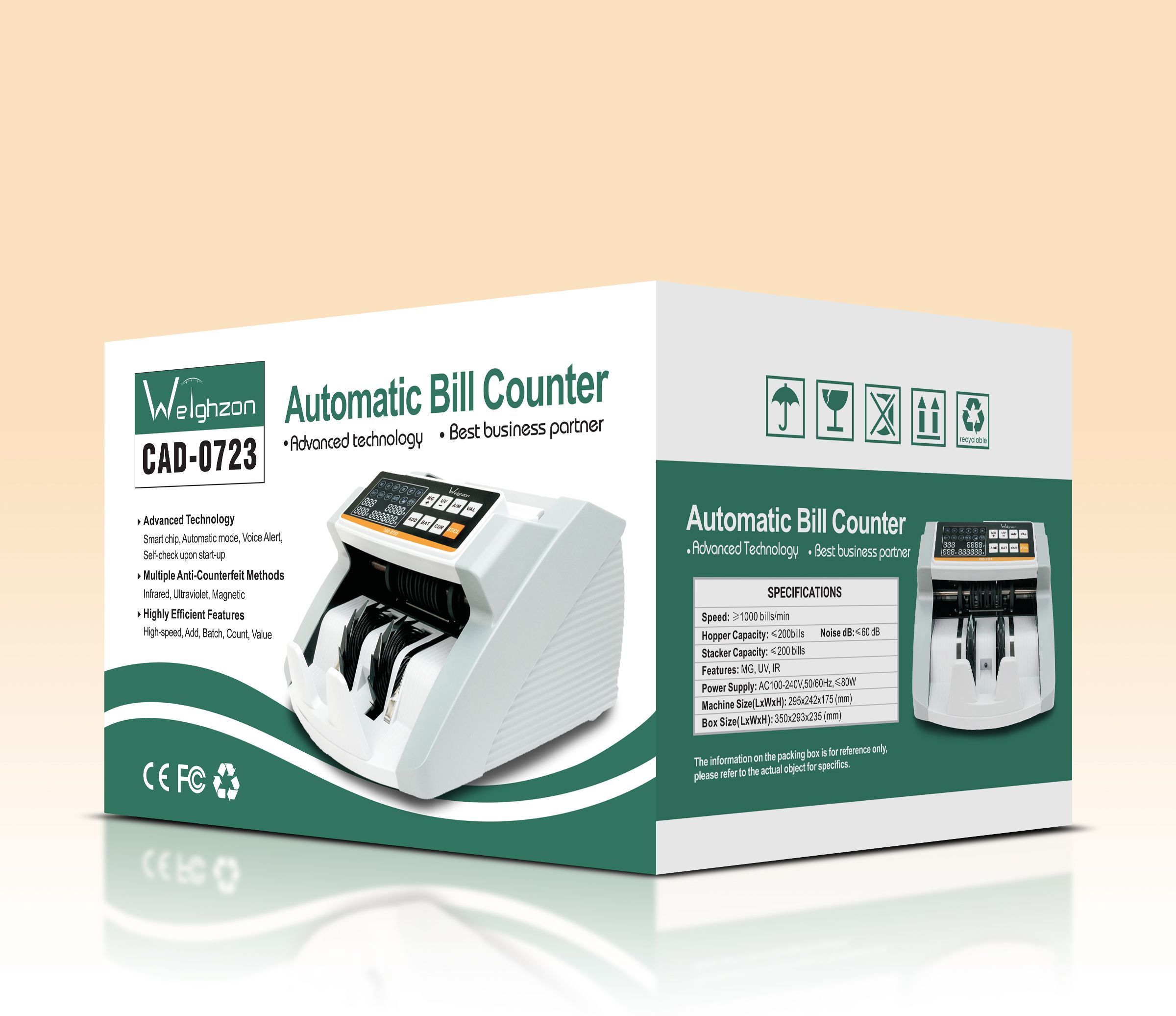 Weighzon CAD723 Manual Value Counting Machine | Indian Currency Cash Counter LCD Display Note Counting Machine-image-9