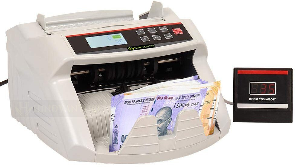 HINDVANTURE LCD Display Money Bill Counter Counting Machine Counterfeit Detector Note Counting Machine image 1