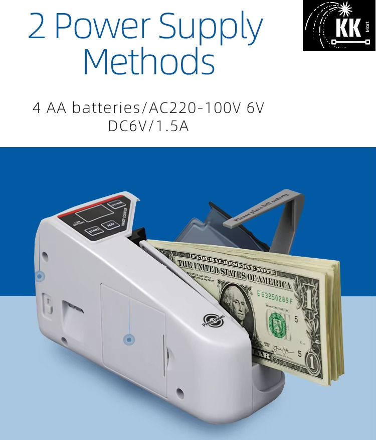 KK MART Handy Portable Mini Note Counting Machine for All New & Old Notes- LED Display Note Counting Machine-image-7