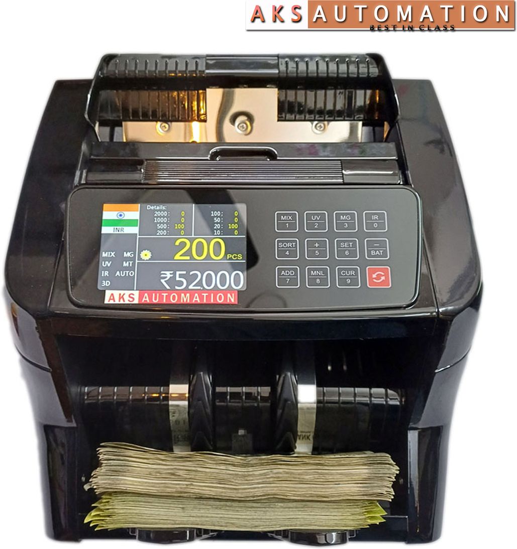 AKS AUTOMATION TOUCH MASTER Mix Value Counter with Counterfeit Detection Note Counting Machine-picture-27