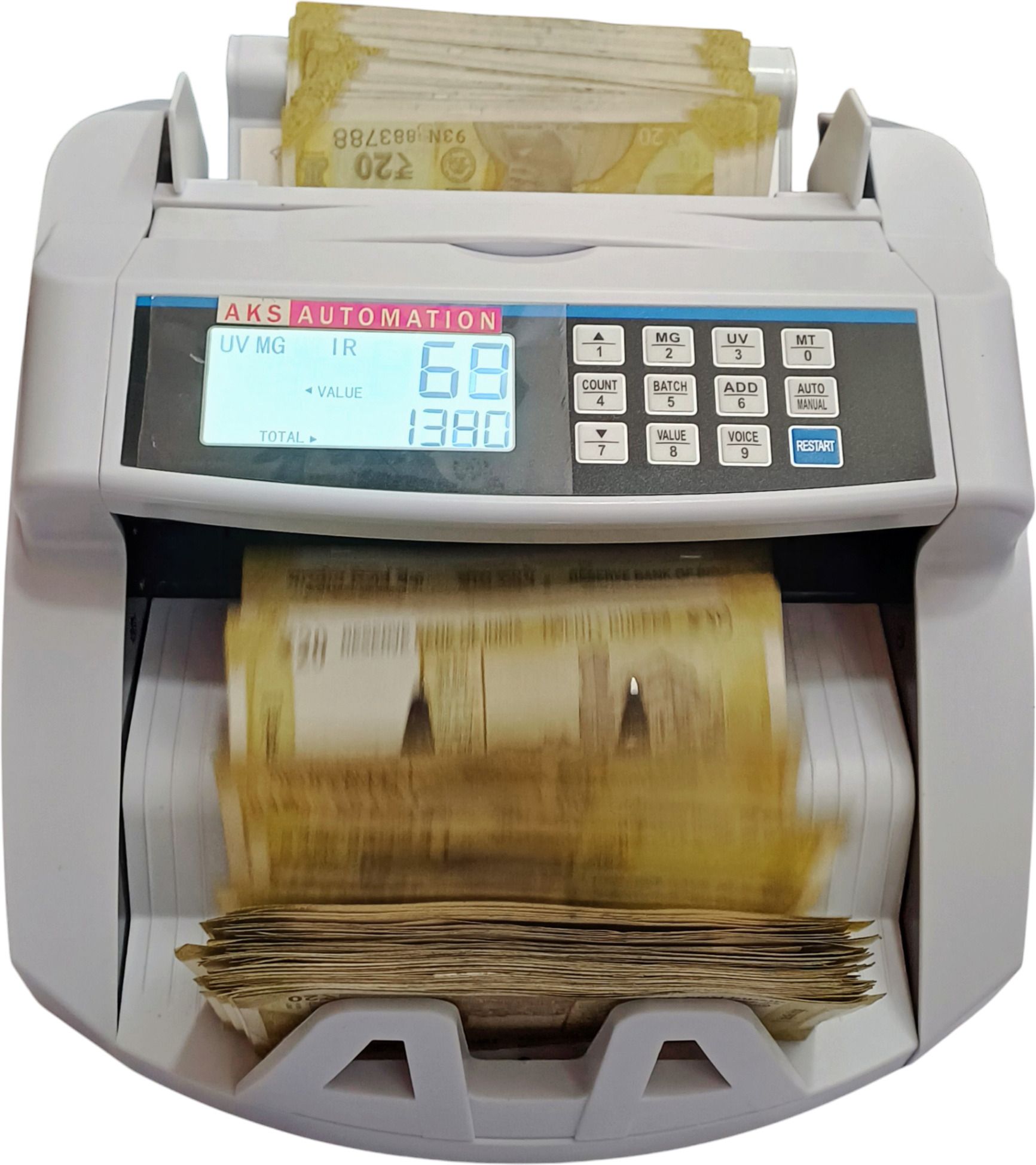 INGENRIC AKS2100LCD Manual Value Counter With Fake Note Detector Note Counting Machine-picture-43