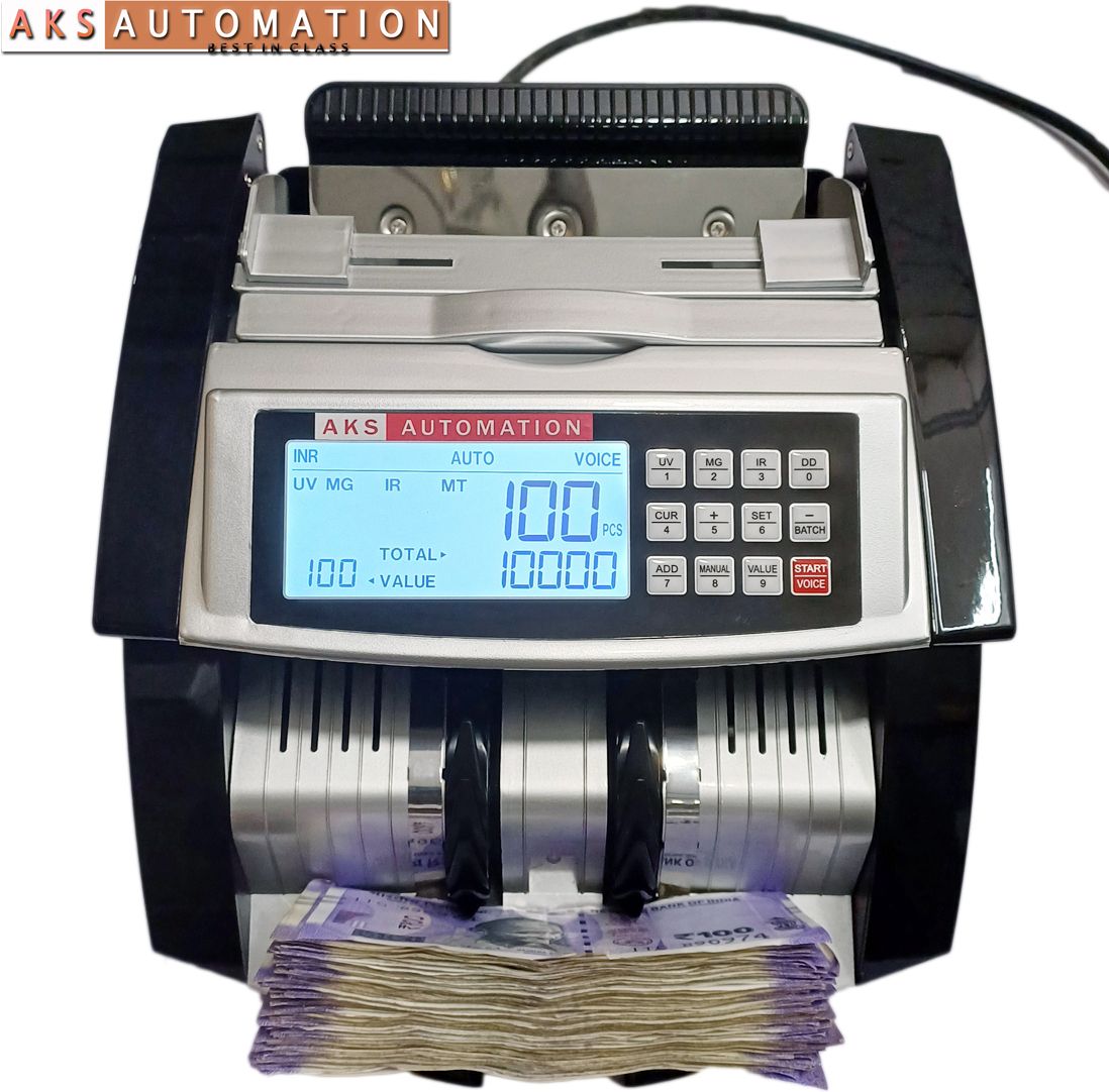 AKS AUTOMATION SV-08 Ultra Heavy-Duty Note Counter with Fake Note Detection & External Display Note Counting Machine-image-4