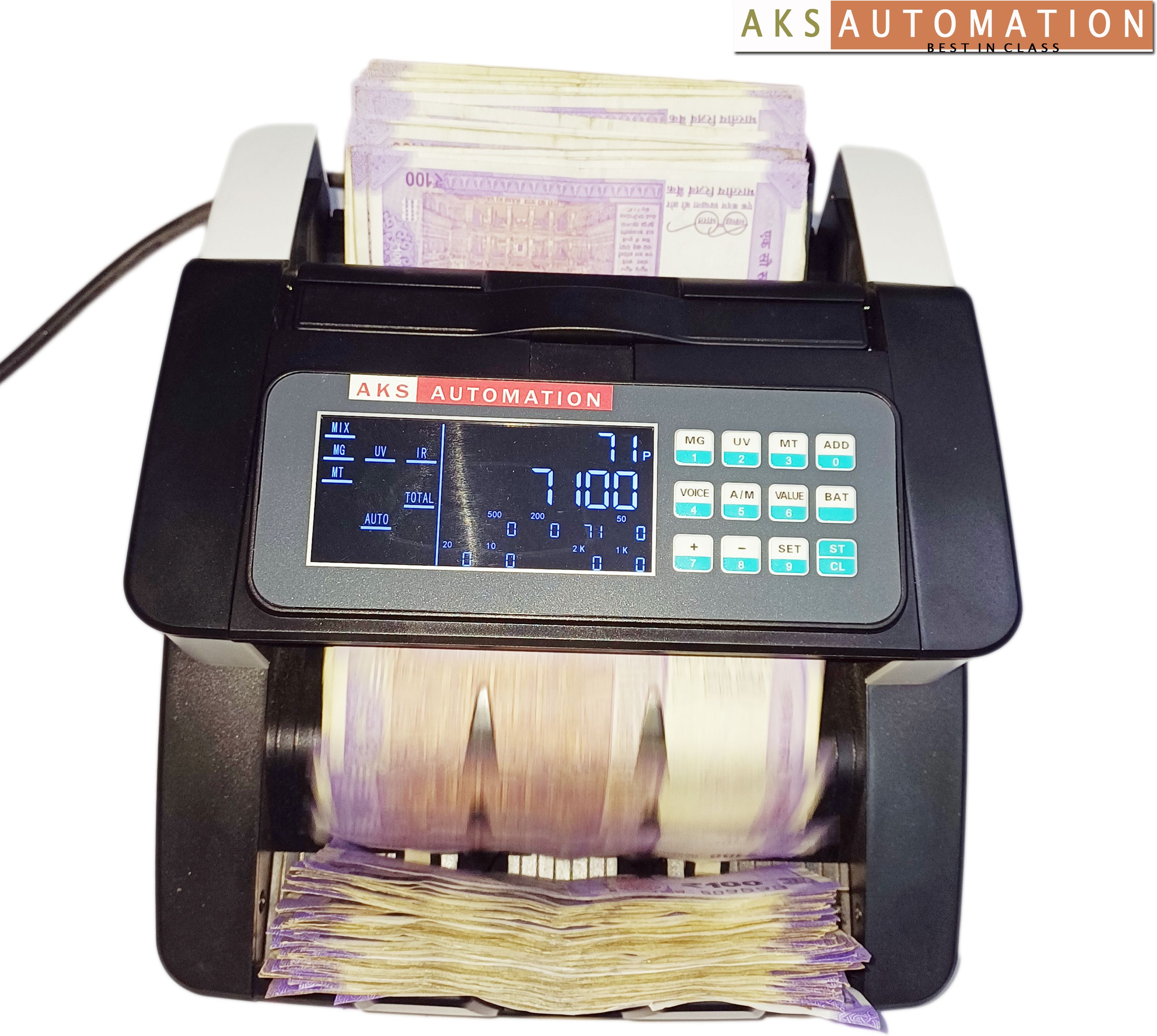AKS AUTOMATION Pro-Grade Fake Note Detection Machine with External Display Note Counting Machine-image-16