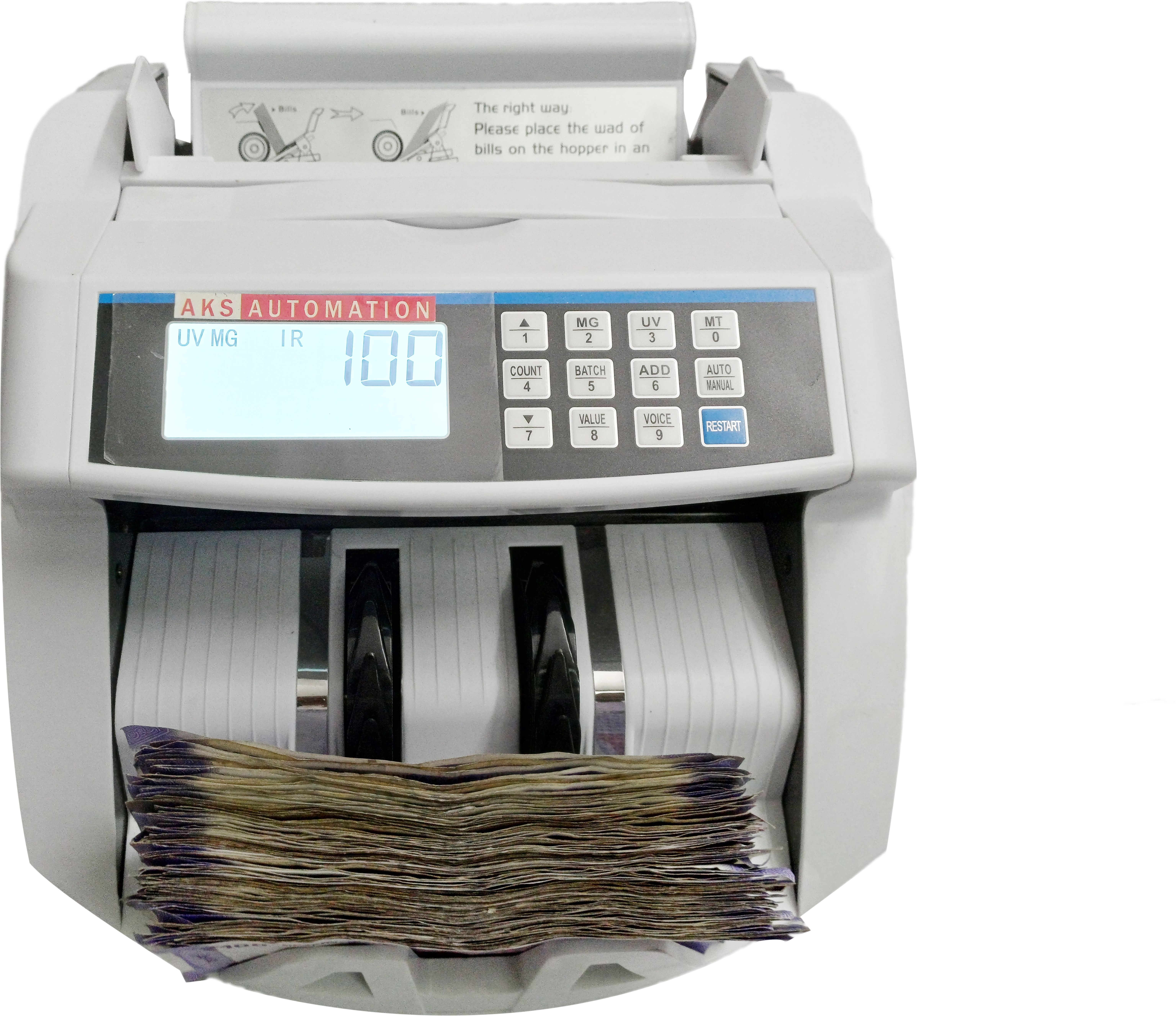 AKS AUTOMATION Smart Cash Counter Machine with Semi Value Counting & Fake Note Detector Note Counting Machine-image-24