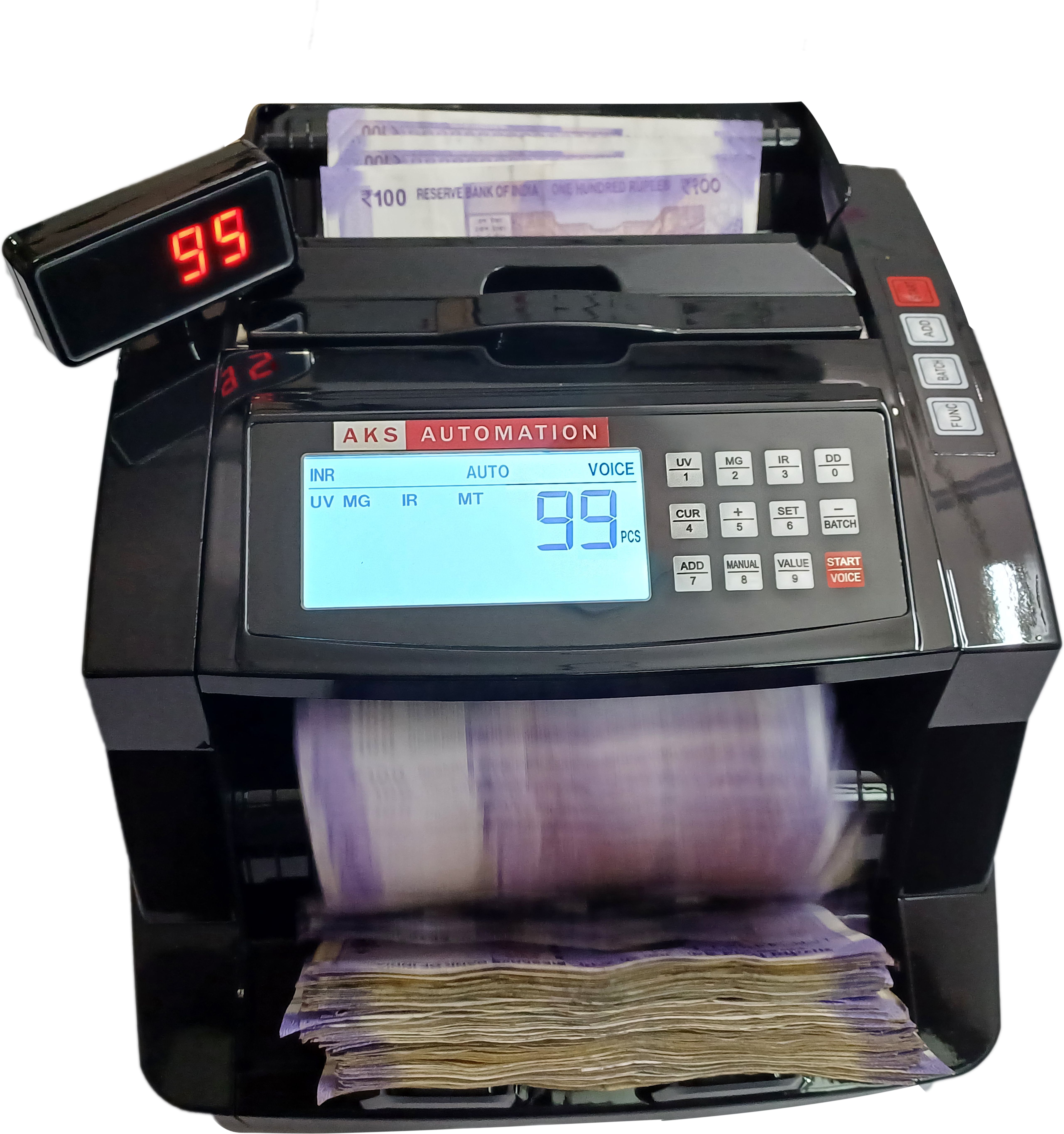 AKS AUTOMATION Semi Value Note Counting Machine with Fake Note Detector for Banks & Retail Note Counting Machine-image-2