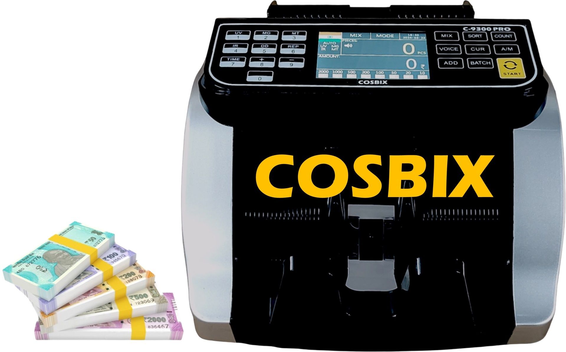 COSBIX New C-9300PRO Mix Denomination Currency Value Counting Machine I Fake Detection Note Counting Machine-image-13