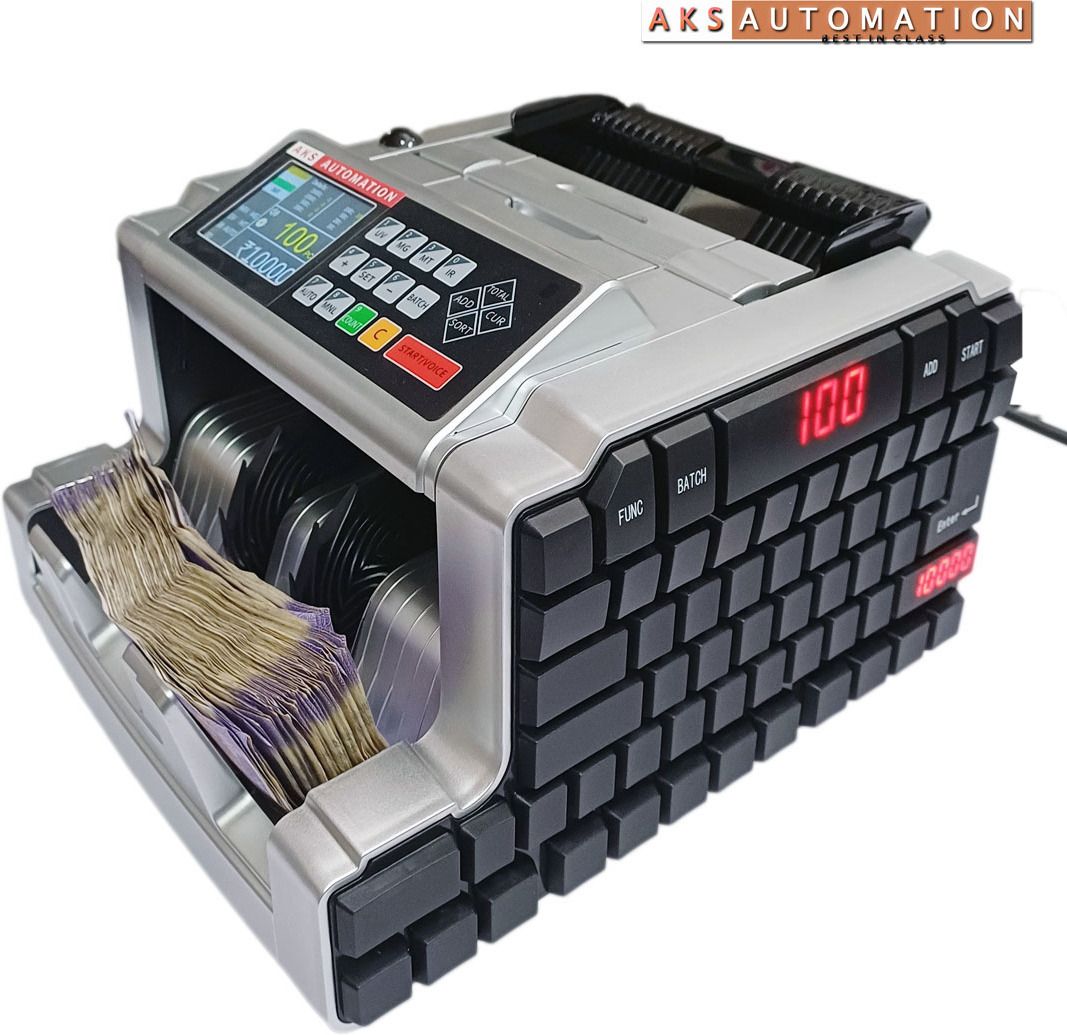 AKS AUTOMATION Mix Value With Side Display With UV/MG/IR/3D Sensor Fake Note Detection Value Note Counting Machine-image-26