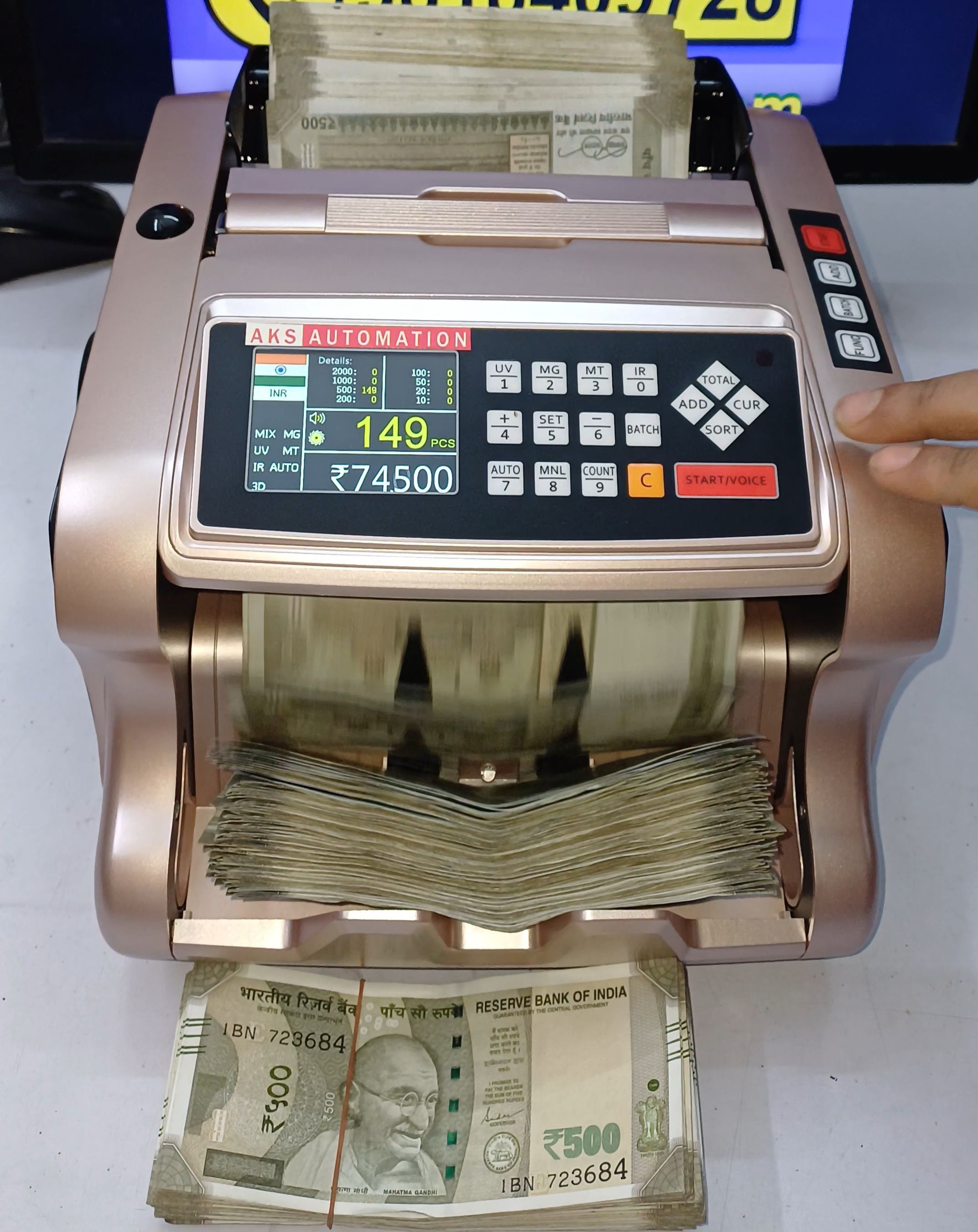 INGENRIC Gold Value Updated Mix Note Value Counting Machine for New Indian Currency Note Counting Machine-image-37